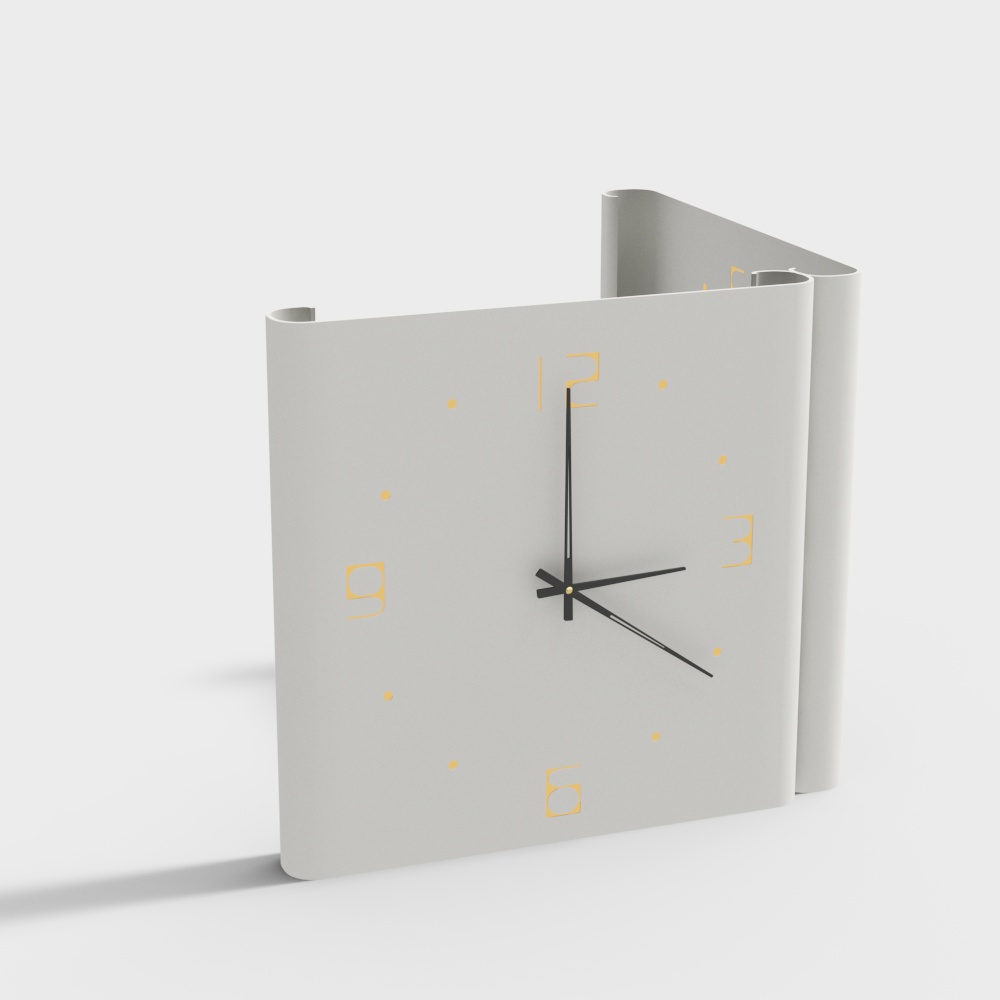 现代转角时钟挂件3D模型