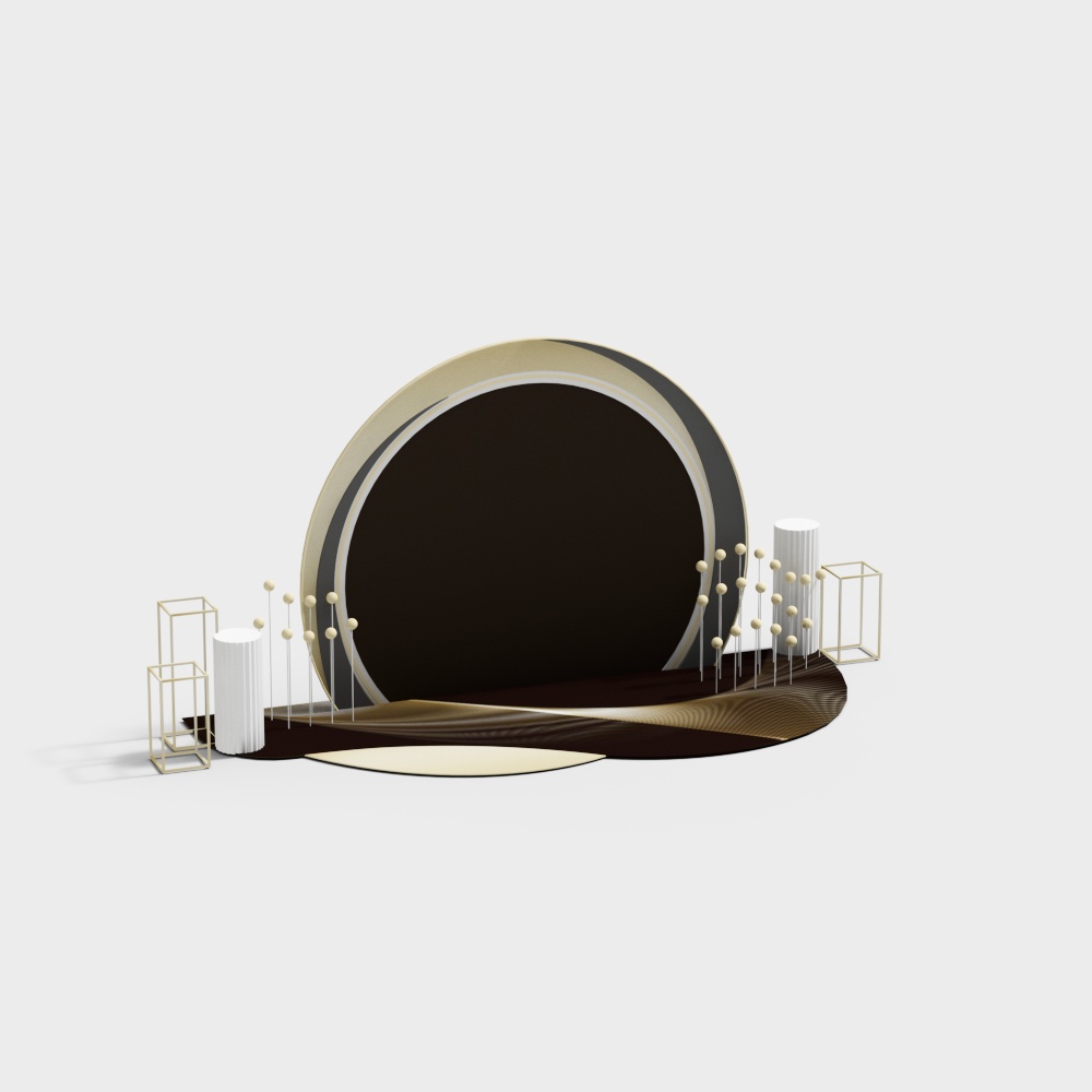 黑金活动背景3D模型