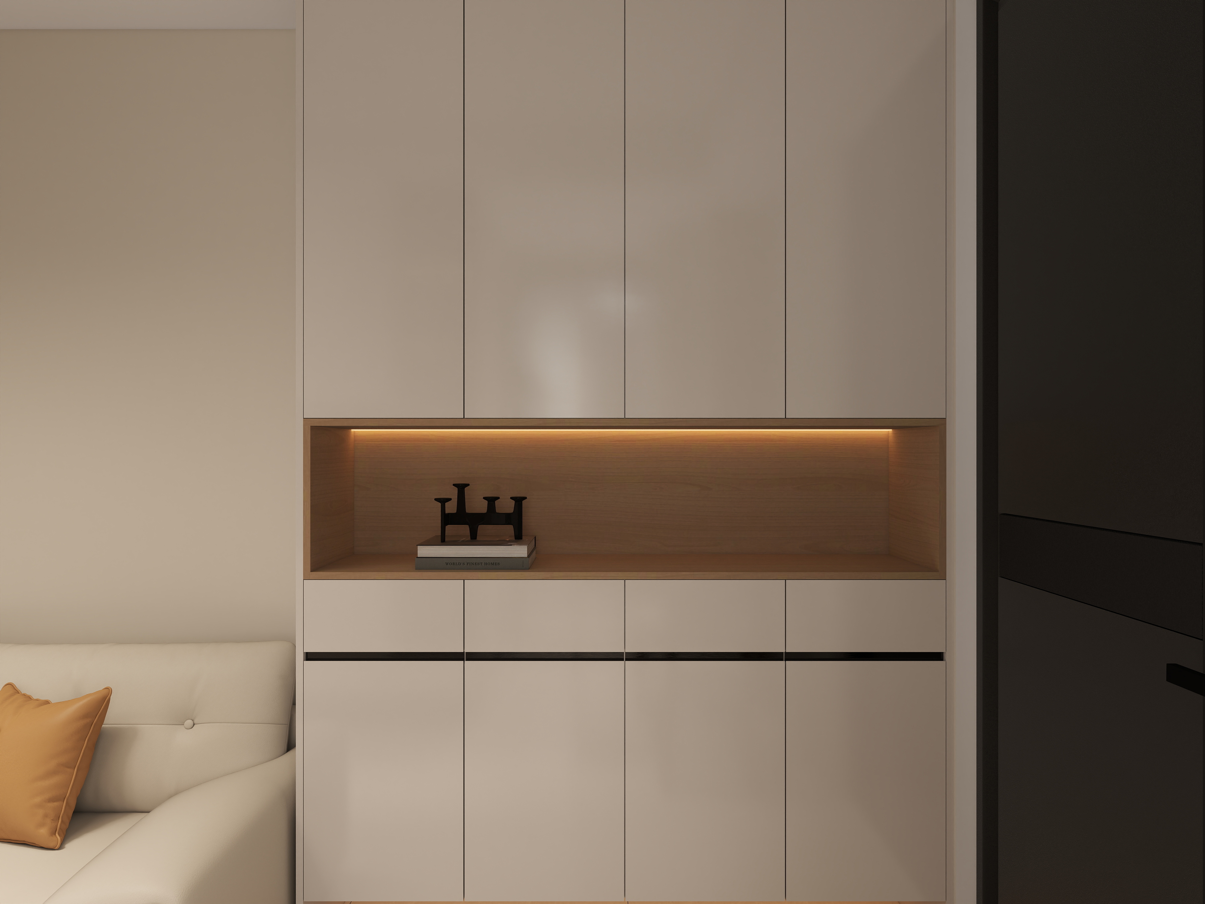 艺雅丽-32平小户型现代简约 一层客餐厅装修效果图第1张