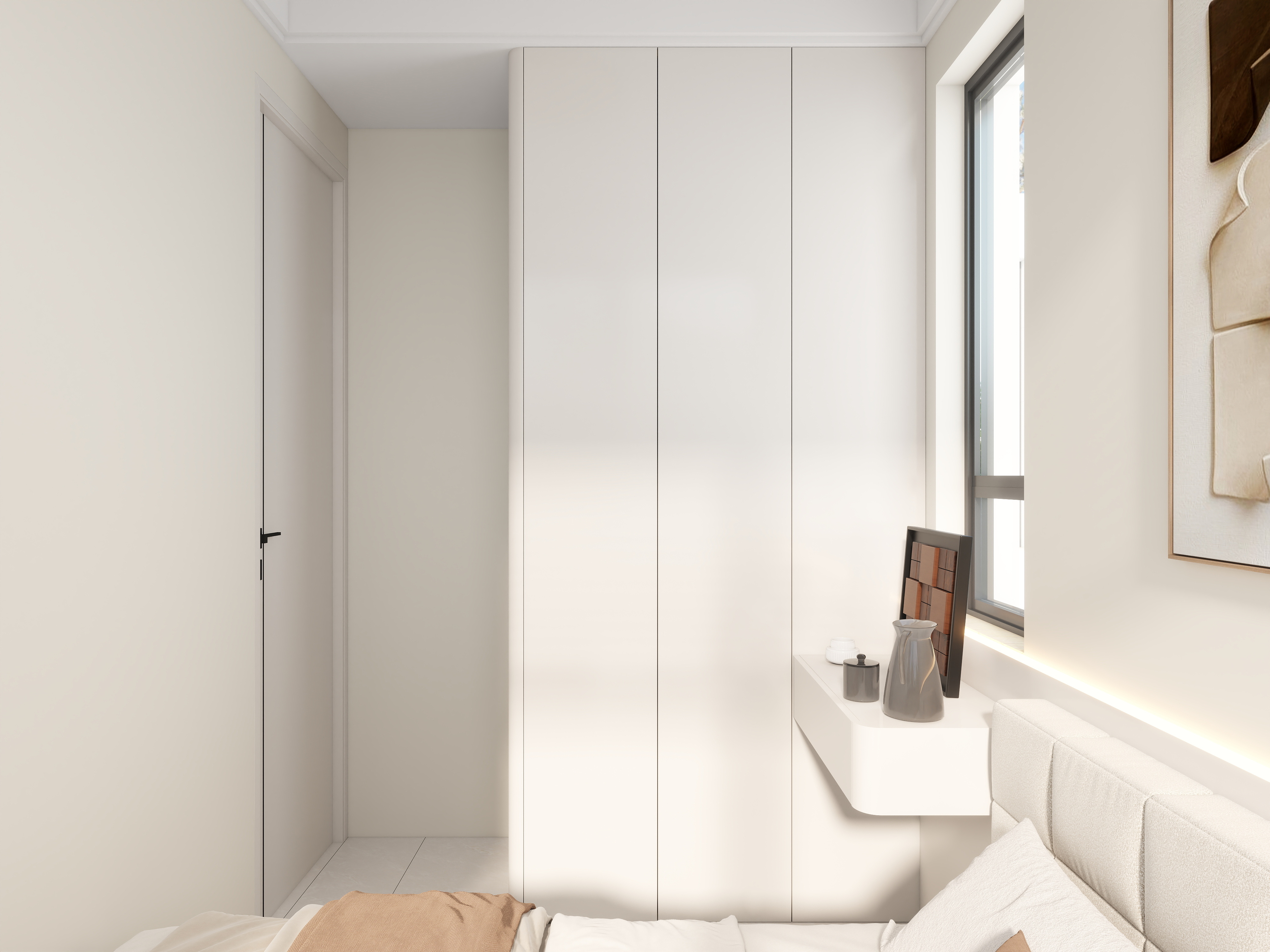 艺雅丽-32平小户型现代简约 一层主卧装修效果图第2张