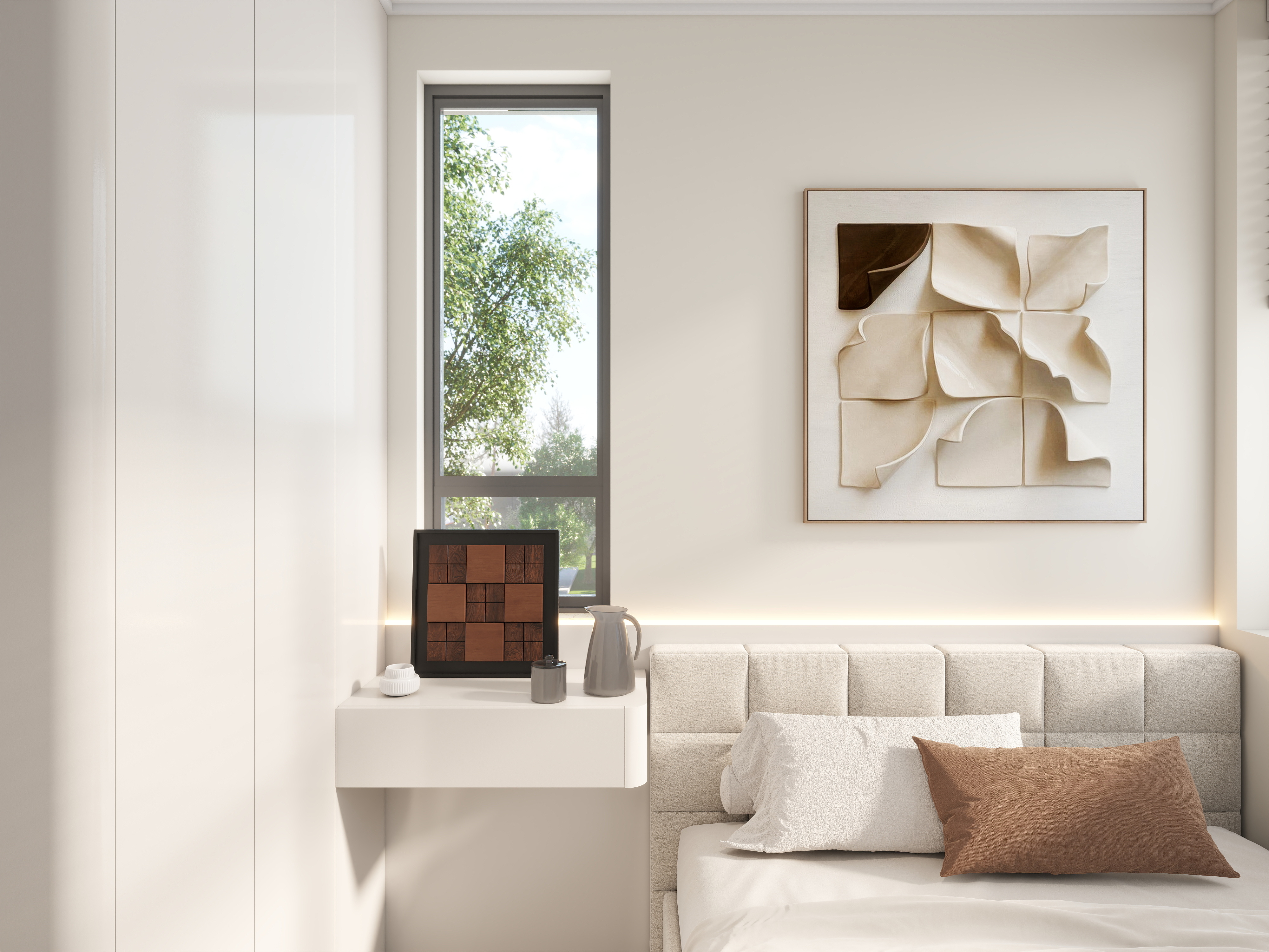 艺雅丽-32平小户型现代简约 一层主卧装修效果图第1张