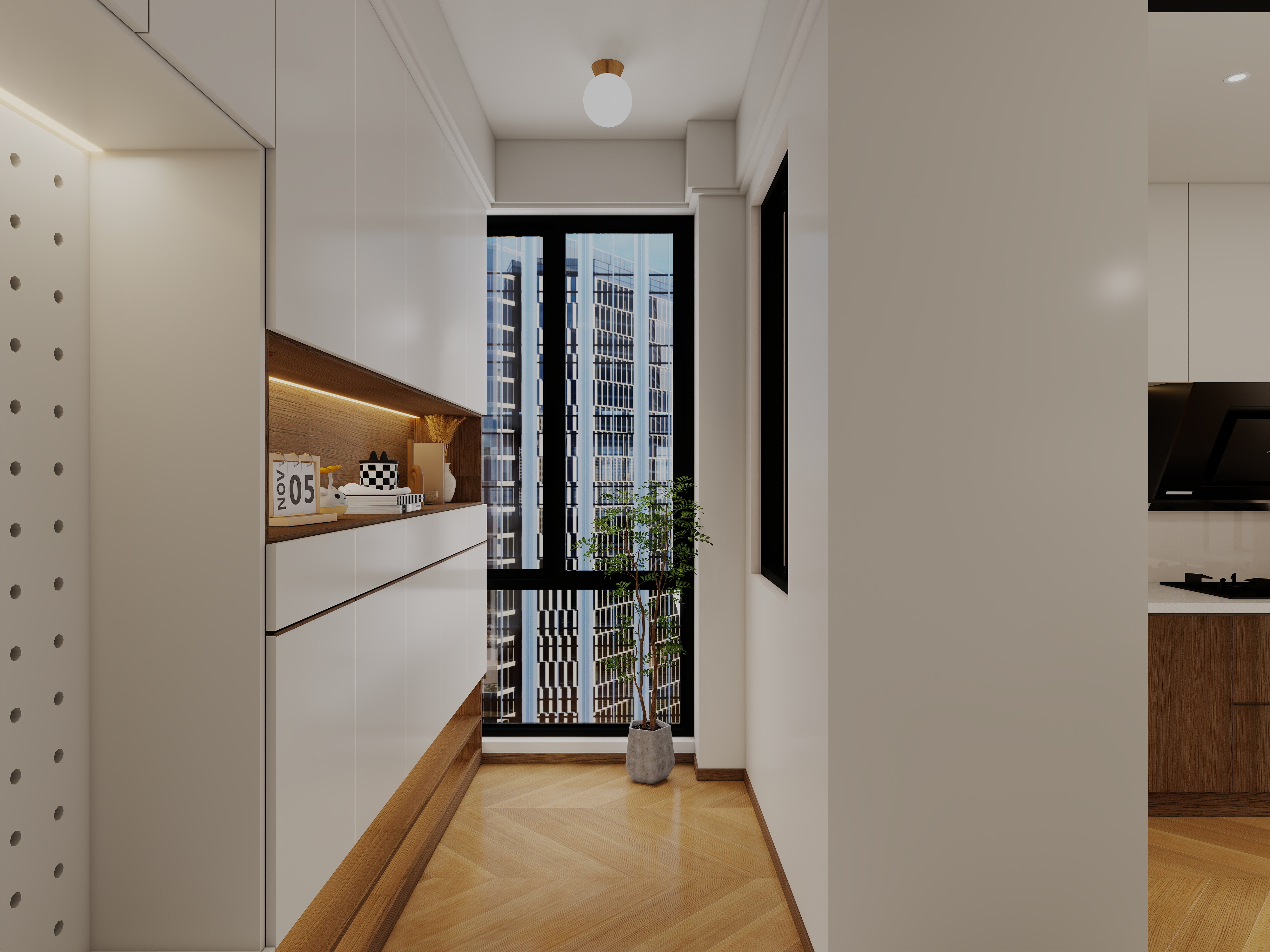 艺雅丽-112平中古简约风一层玄关装修效果图第3张