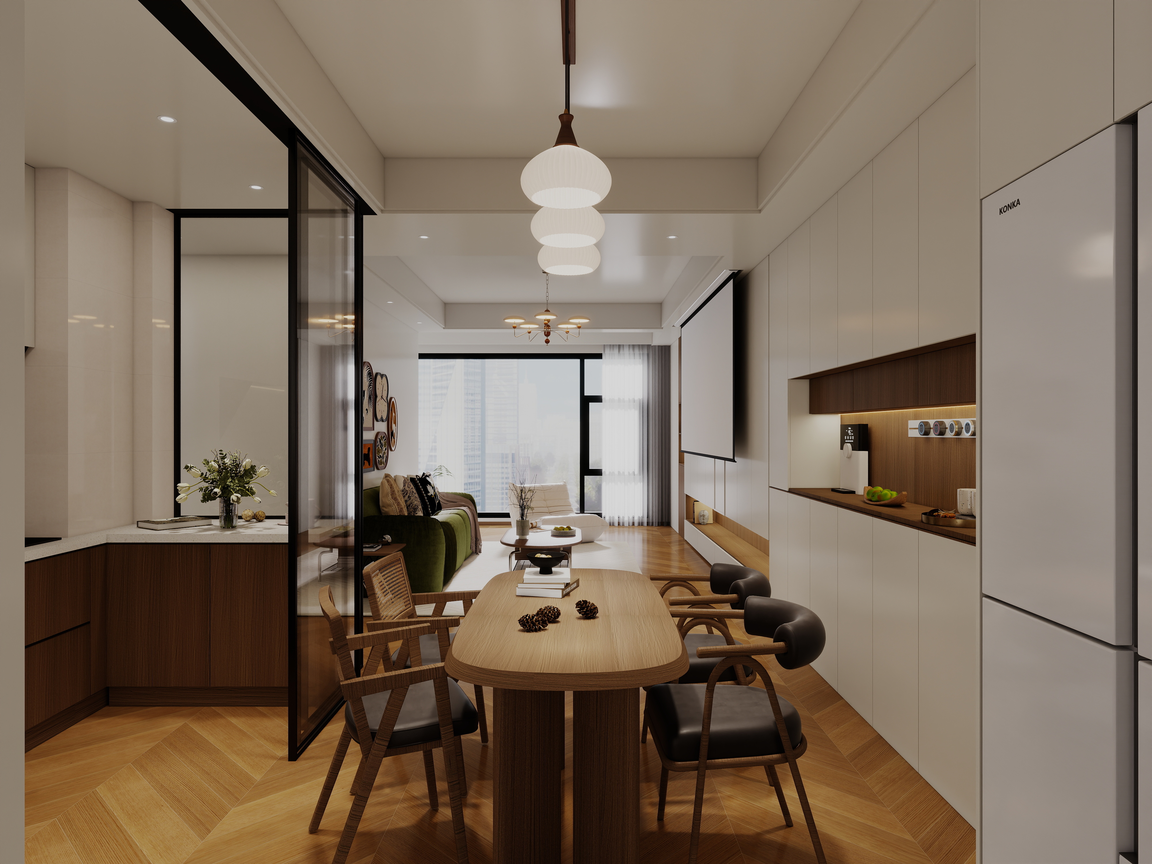 艺雅丽-112平中古简约风 装修效果图