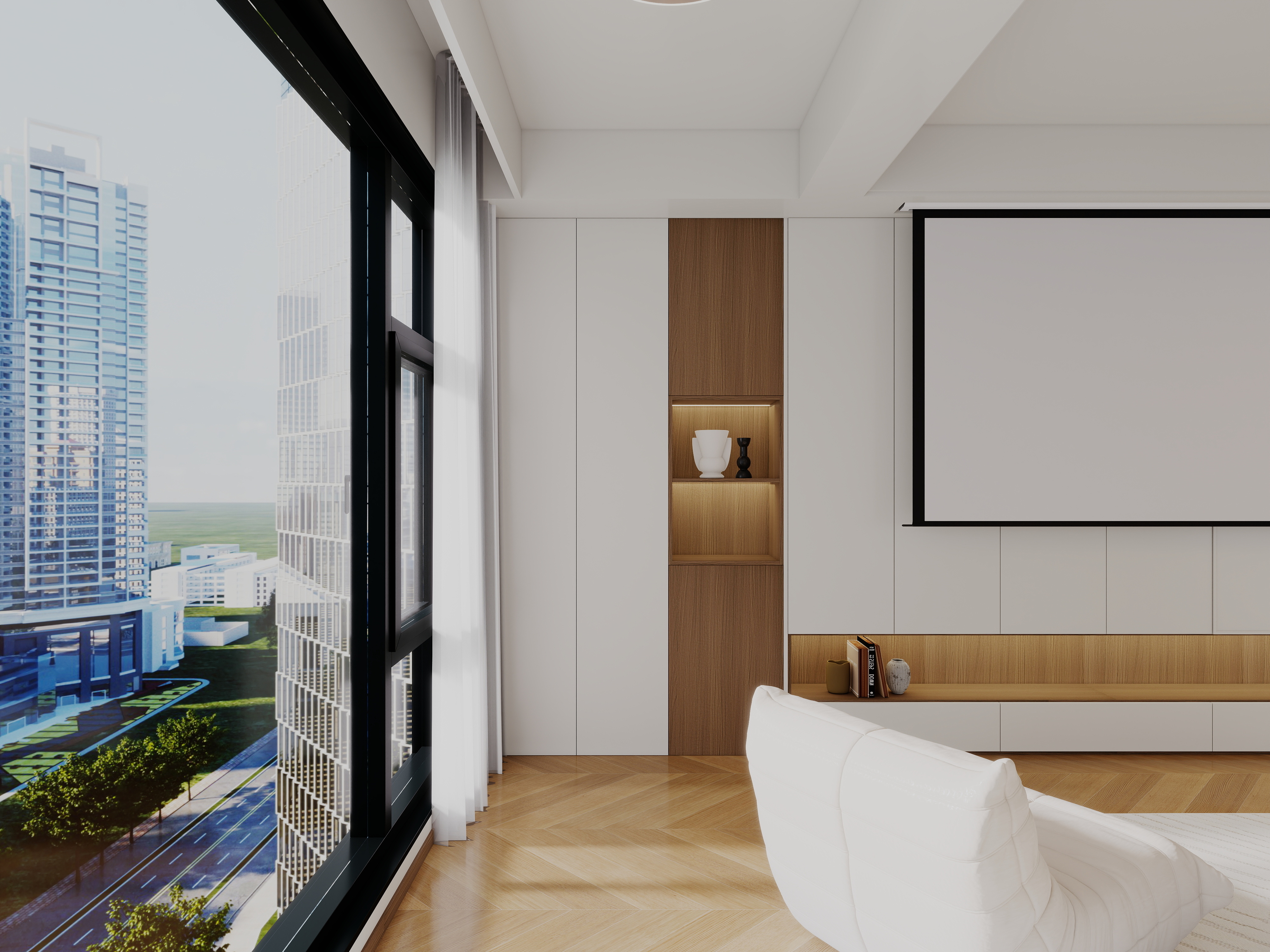 艺雅丽-112平中古简约风一层景观阳台装修效果图第2张