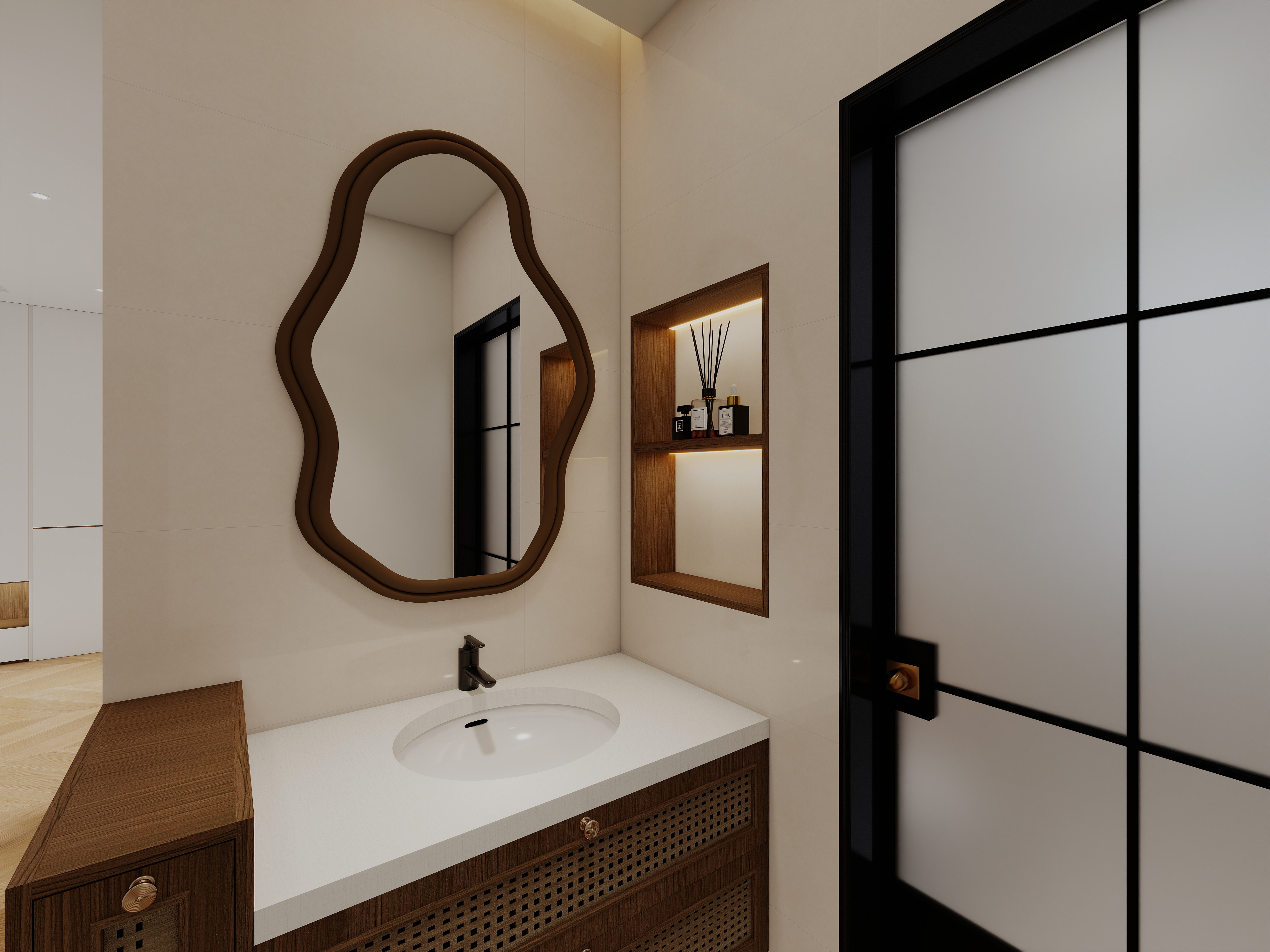 艺雅丽-112平中古简约风一层干区装修效果图第1张