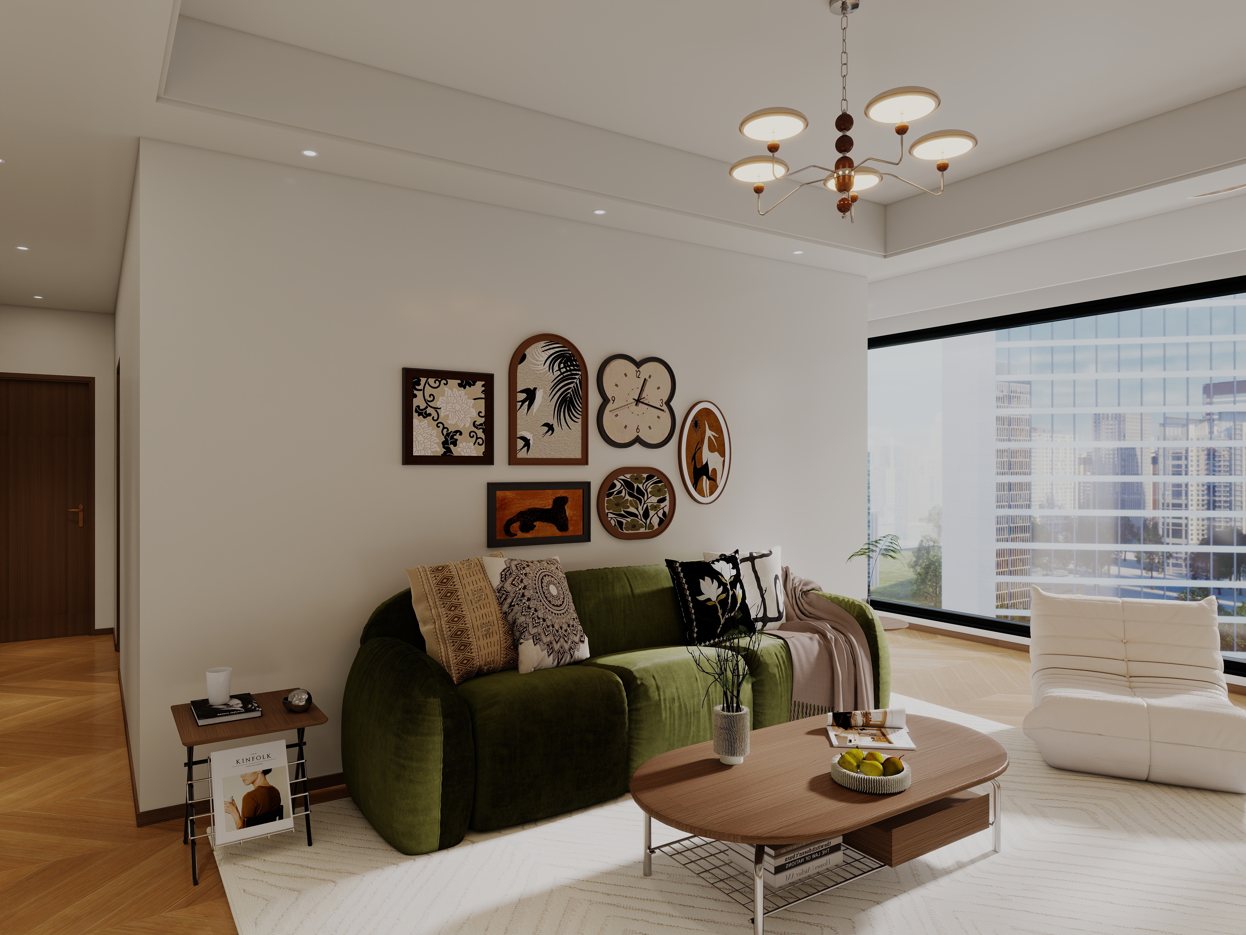 艺雅丽-112平中古简约风一层客餐厅装修效果图第2张