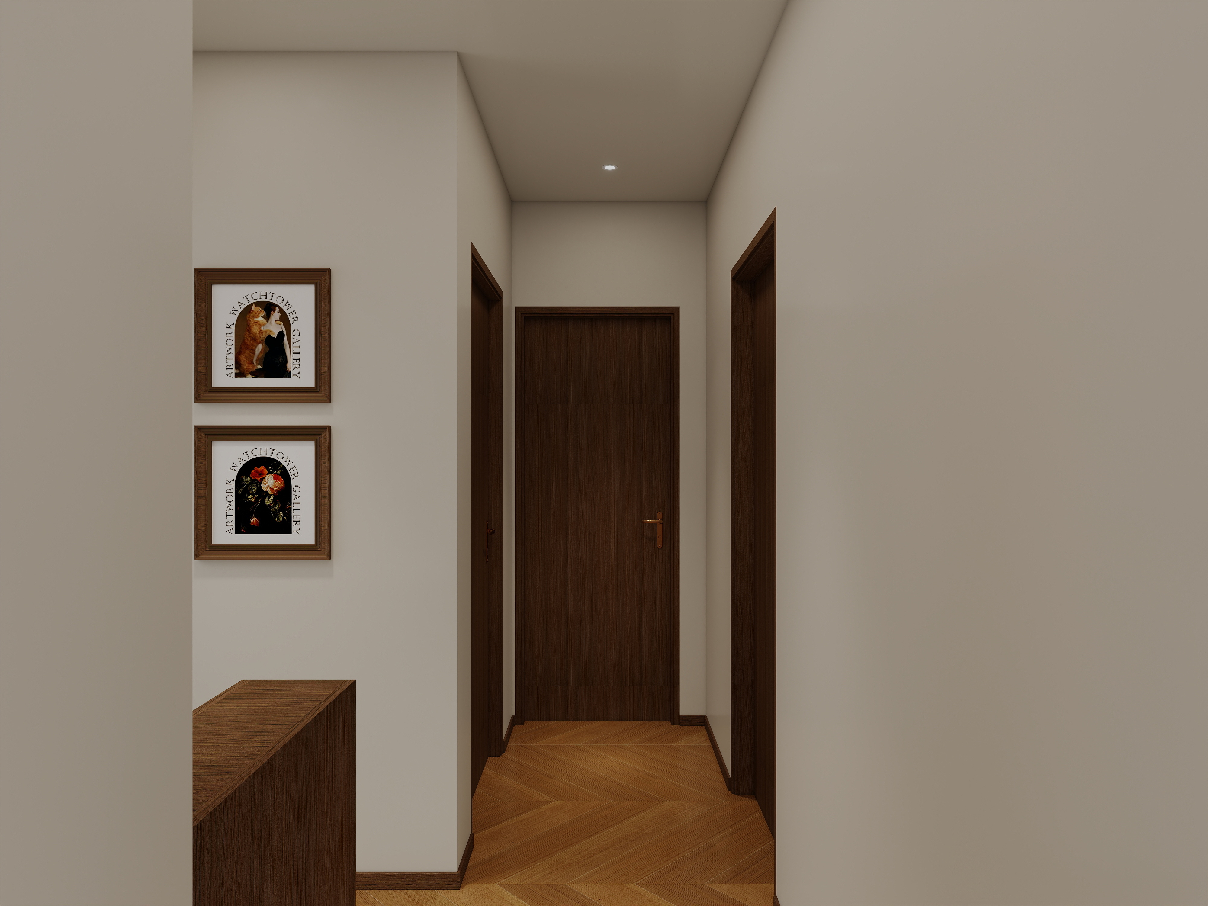 艺雅丽-112平中古简约风一层走廊装修效果图第1张