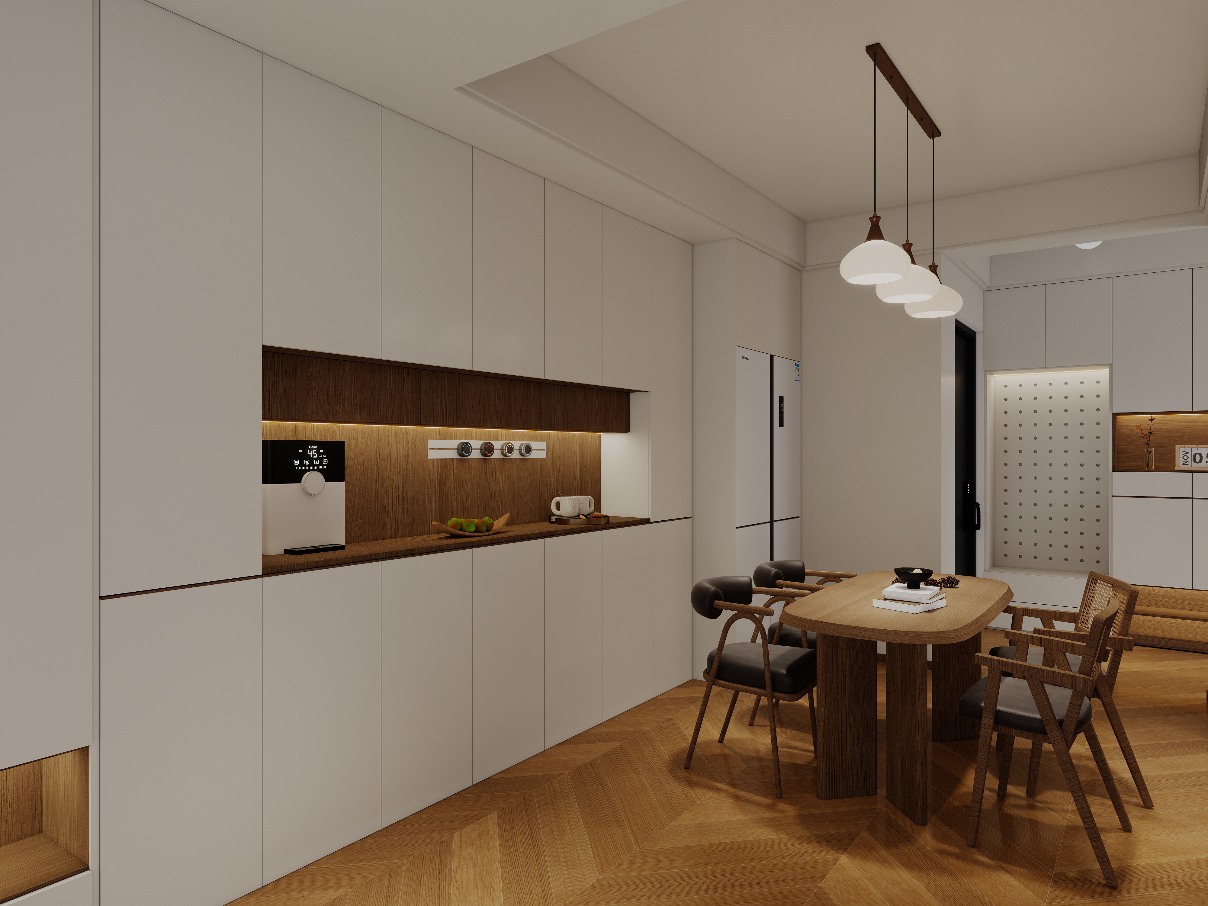 艺雅丽-112平中古简约风一层客餐厅装修效果图第4张