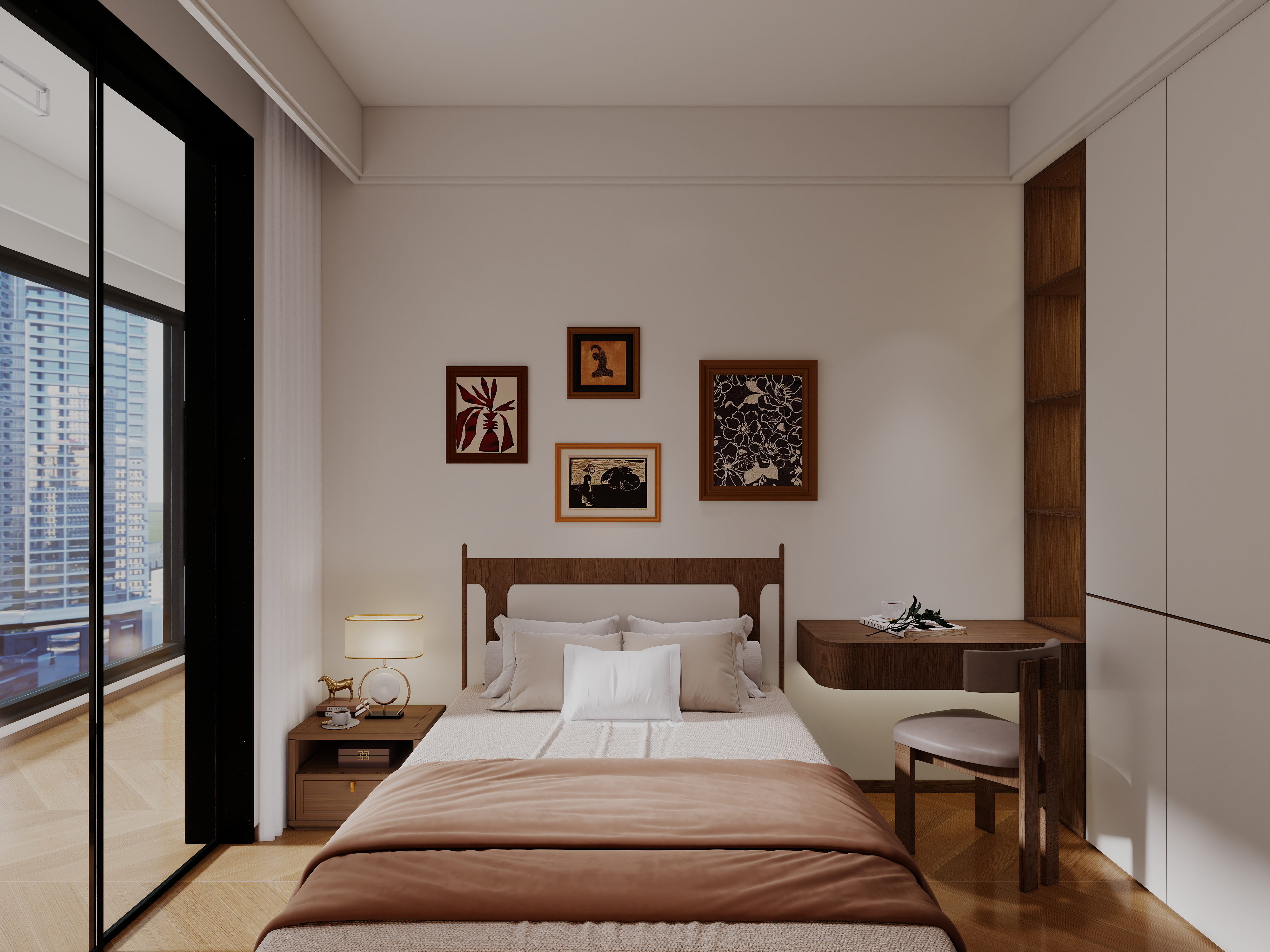 艺雅丽-112平中古简约风一层父母房装修效果图第1张