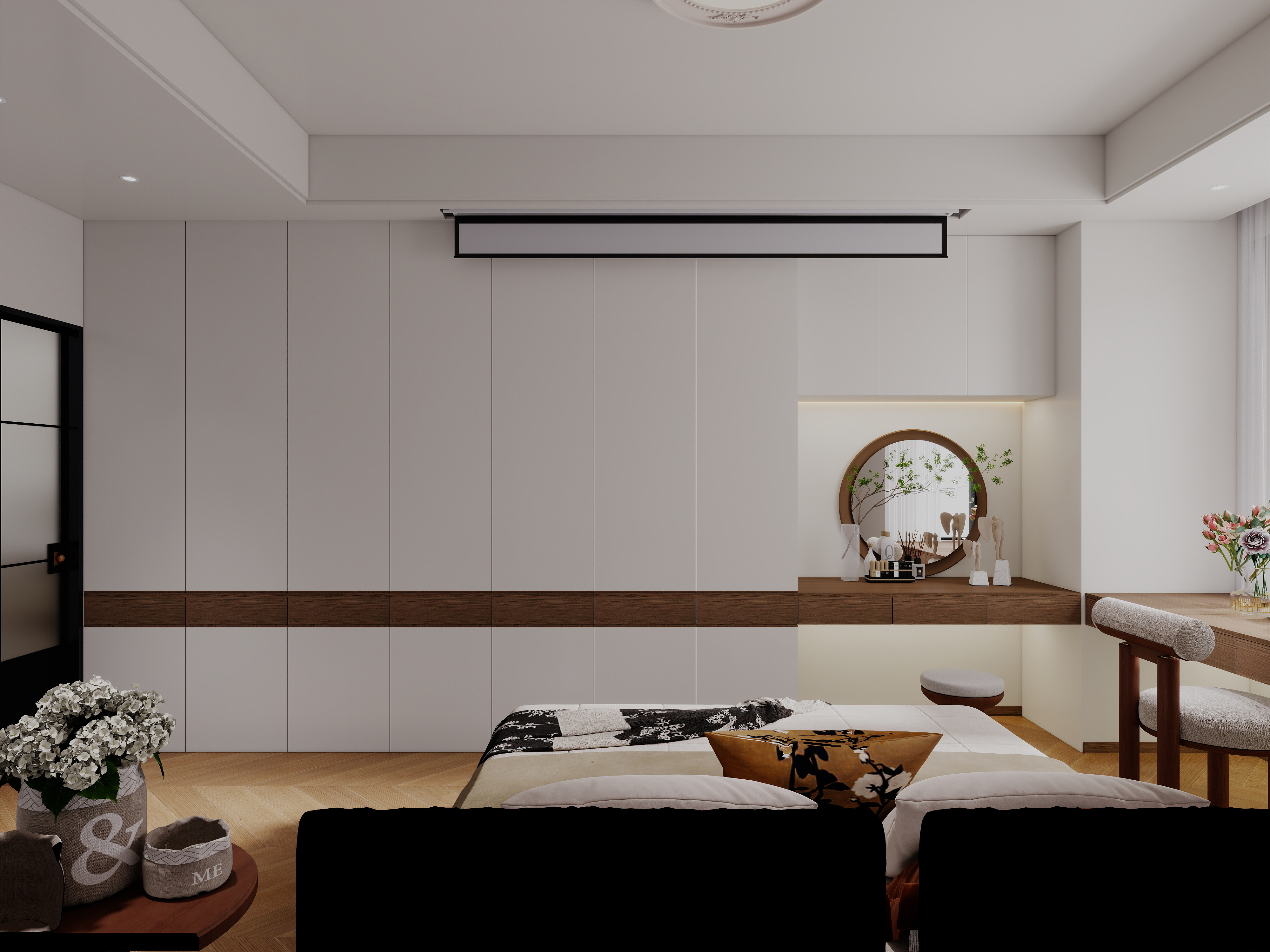 艺雅丽-112平中古简约风一层主卧装修效果图第2张