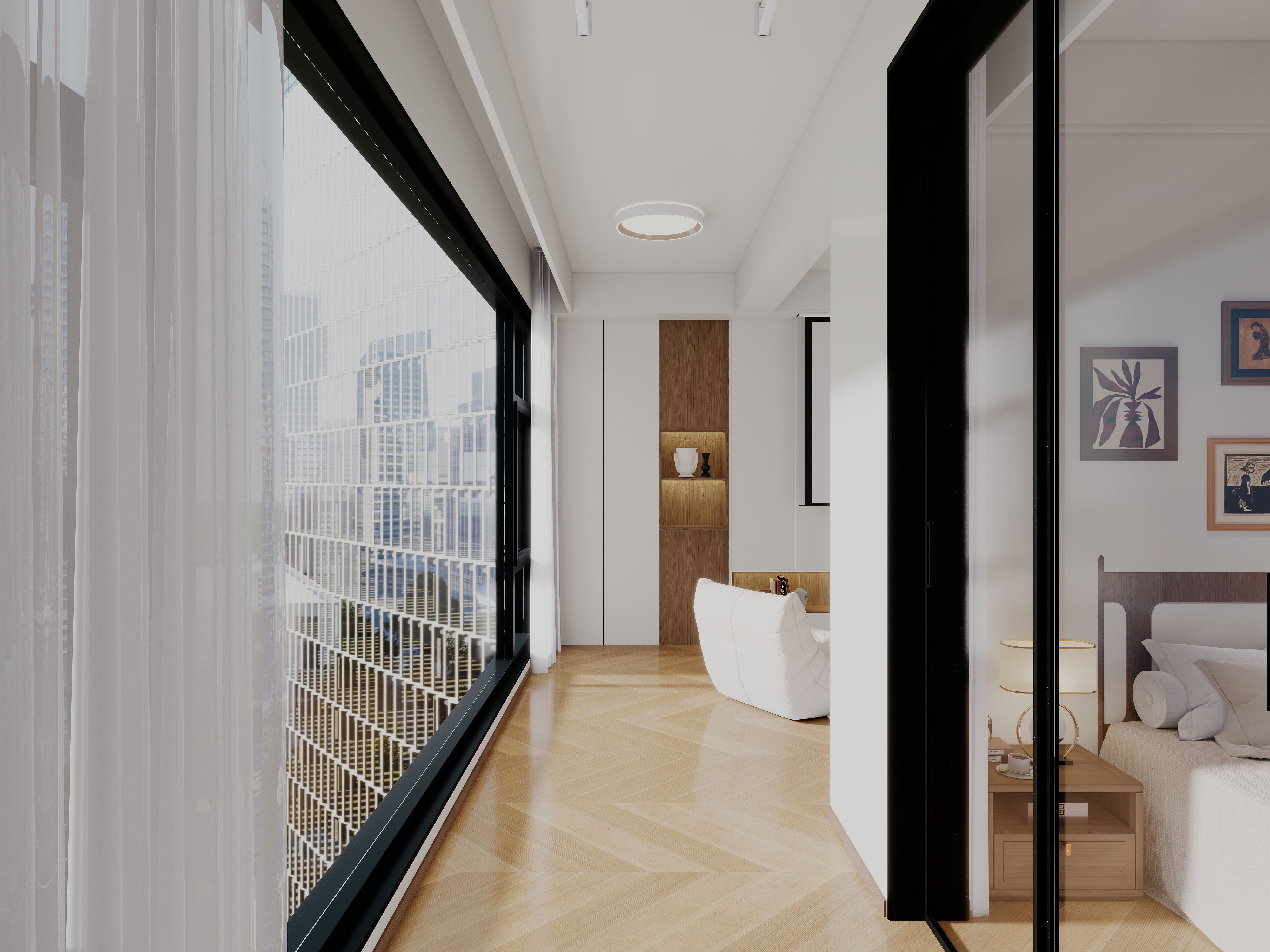 艺雅丽-112平中古简约风一层生活阳台装修效果图第2张