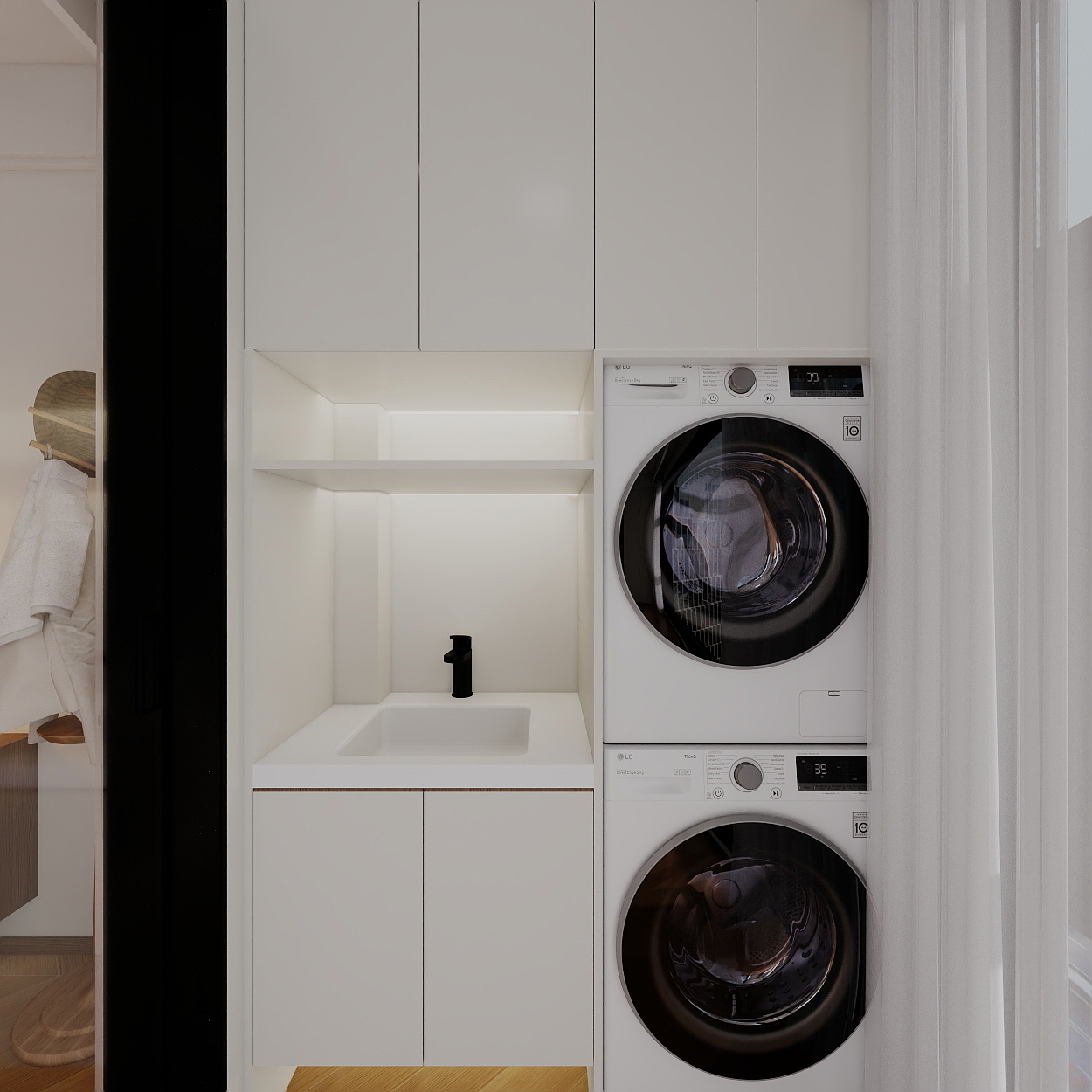 艺雅丽-112平中古简约风一层生活阳台装修效果图第5张