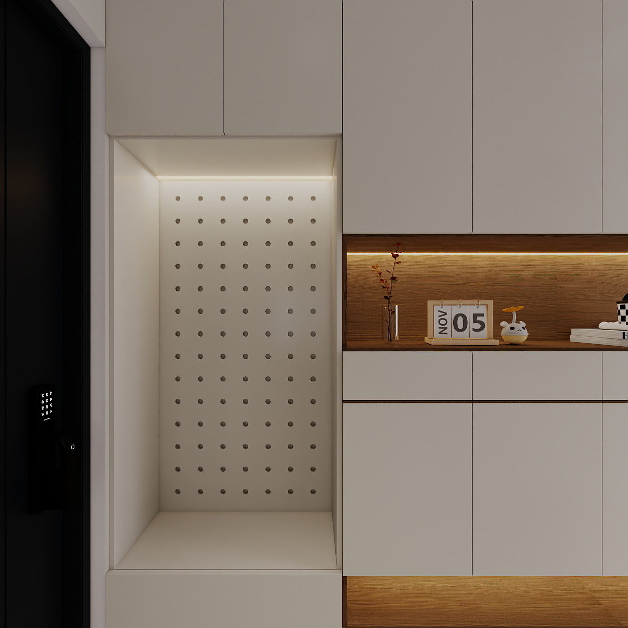 艺雅丽-112平中古简约风一层玄关装修效果图第5张