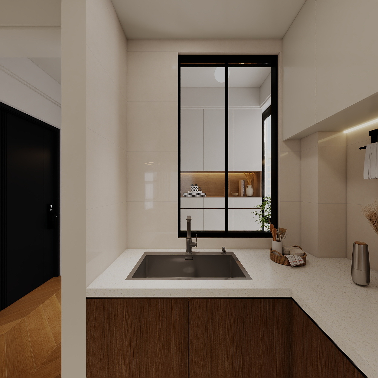 艺雅丽-112平中古简约风一层厨房装修效果图第4张