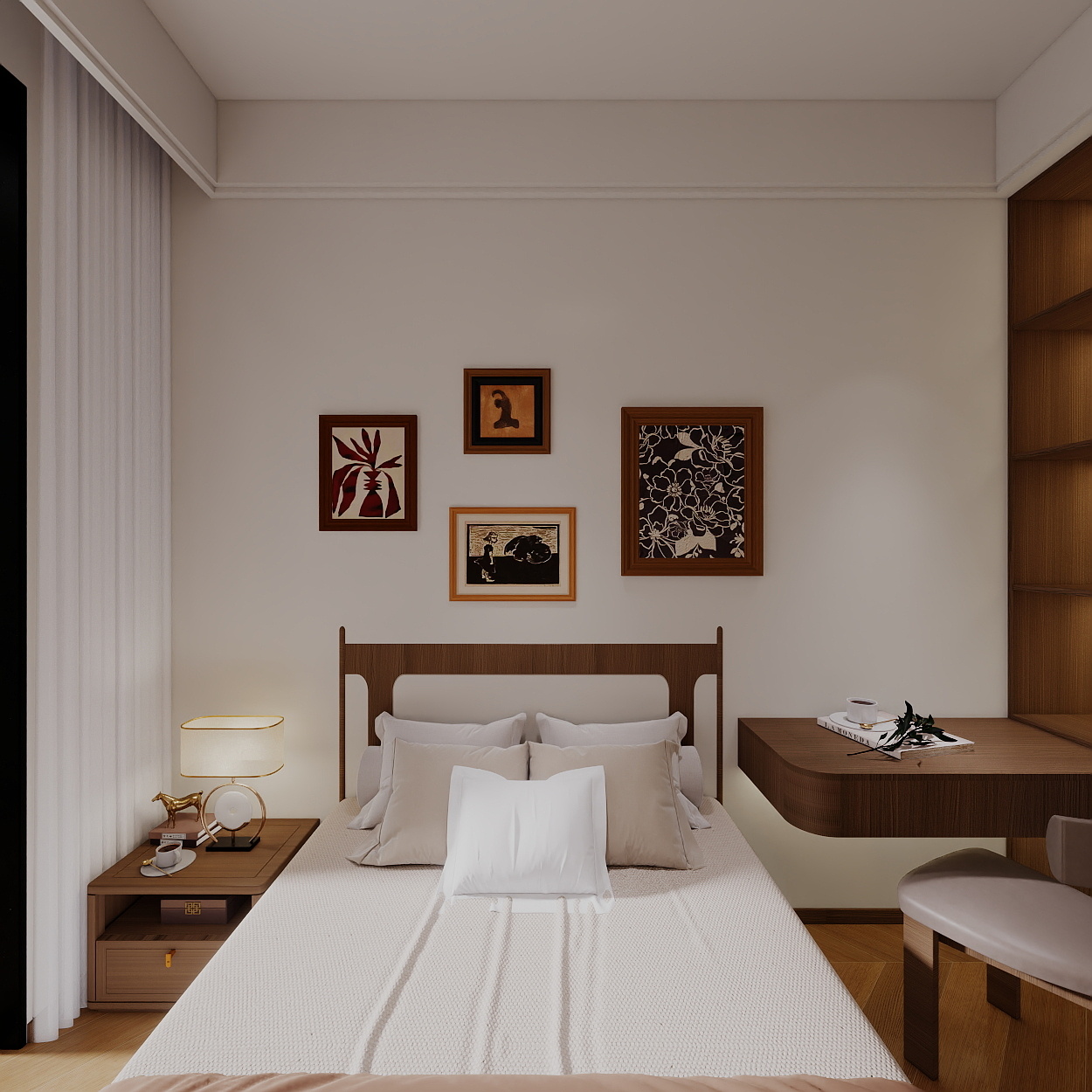 艺雅丽-112平中古简约风一层父母房装修效果图第3张