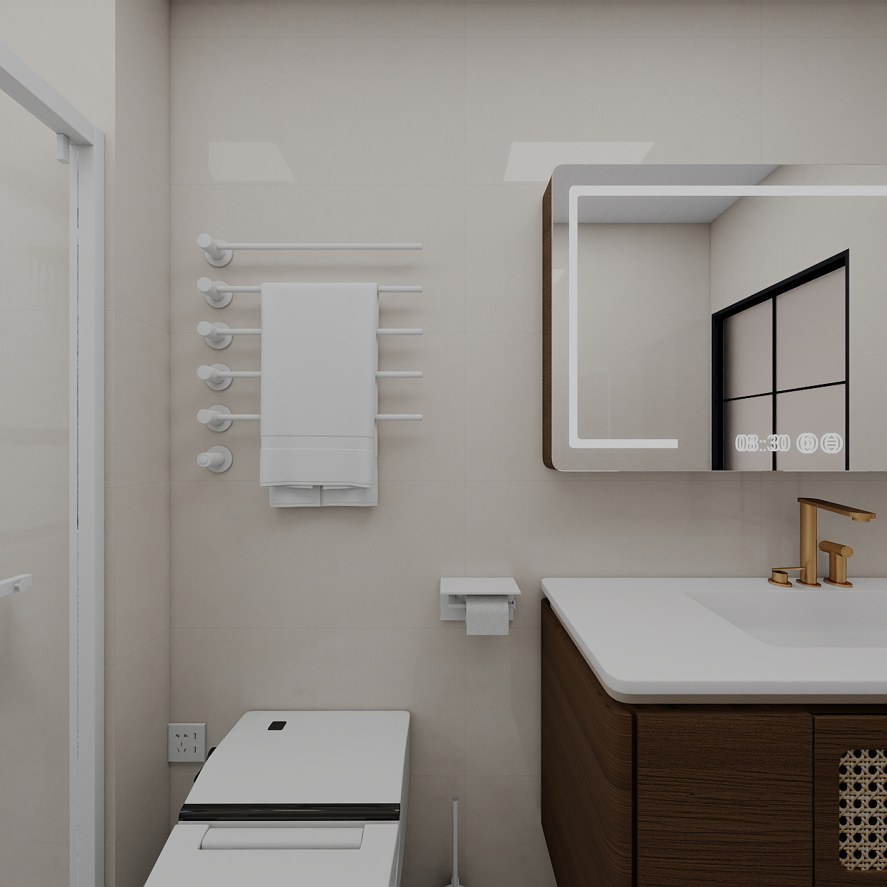 艺雅丽-112平中古简约风一层主卫装修效果图第3张