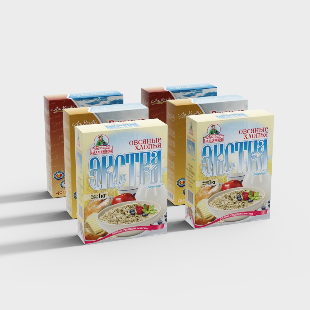 麦片包装盒3D模型