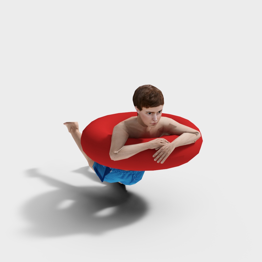 游泳的小孩3D模型