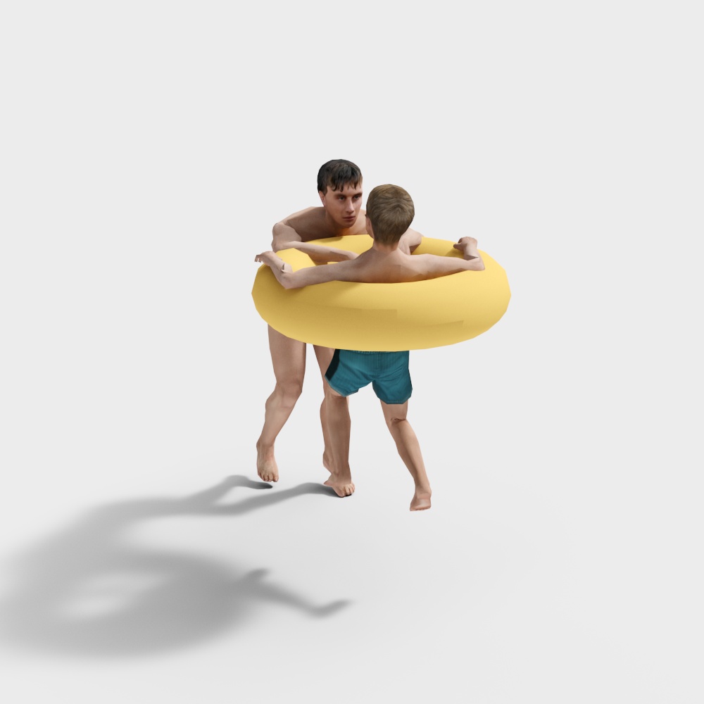 游泳的小孩3D模型
