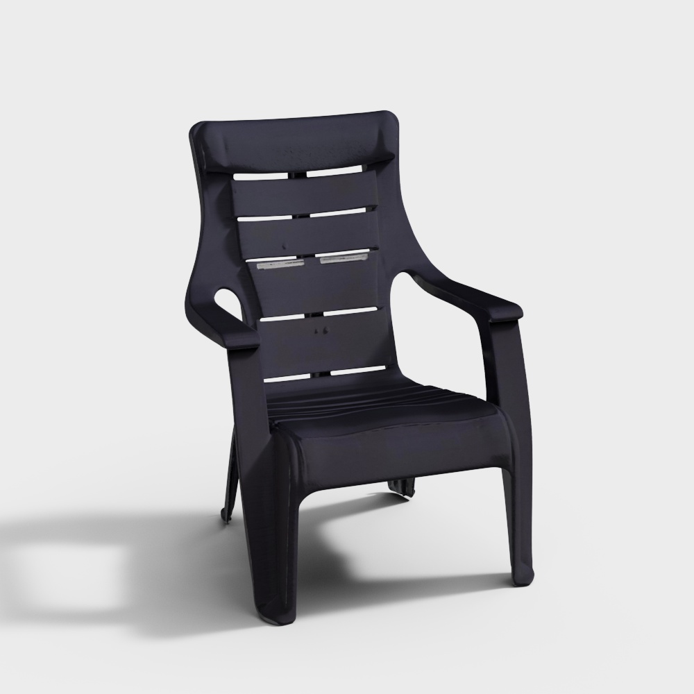Nilkamal Sunday Plastic Arm Chair (Weather Brown)3D模型