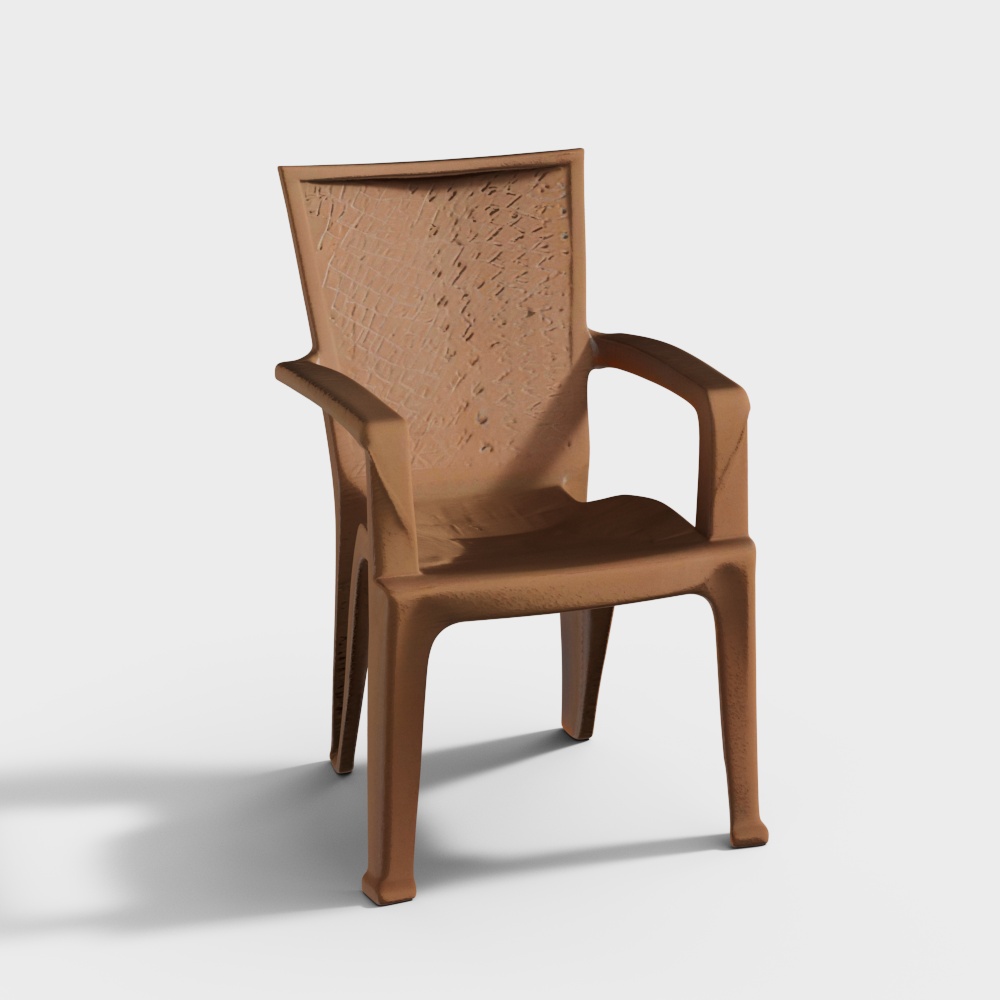 Nilkamal CHR2225 Plastic Arm Chair (Rattan Dark Be3D模型