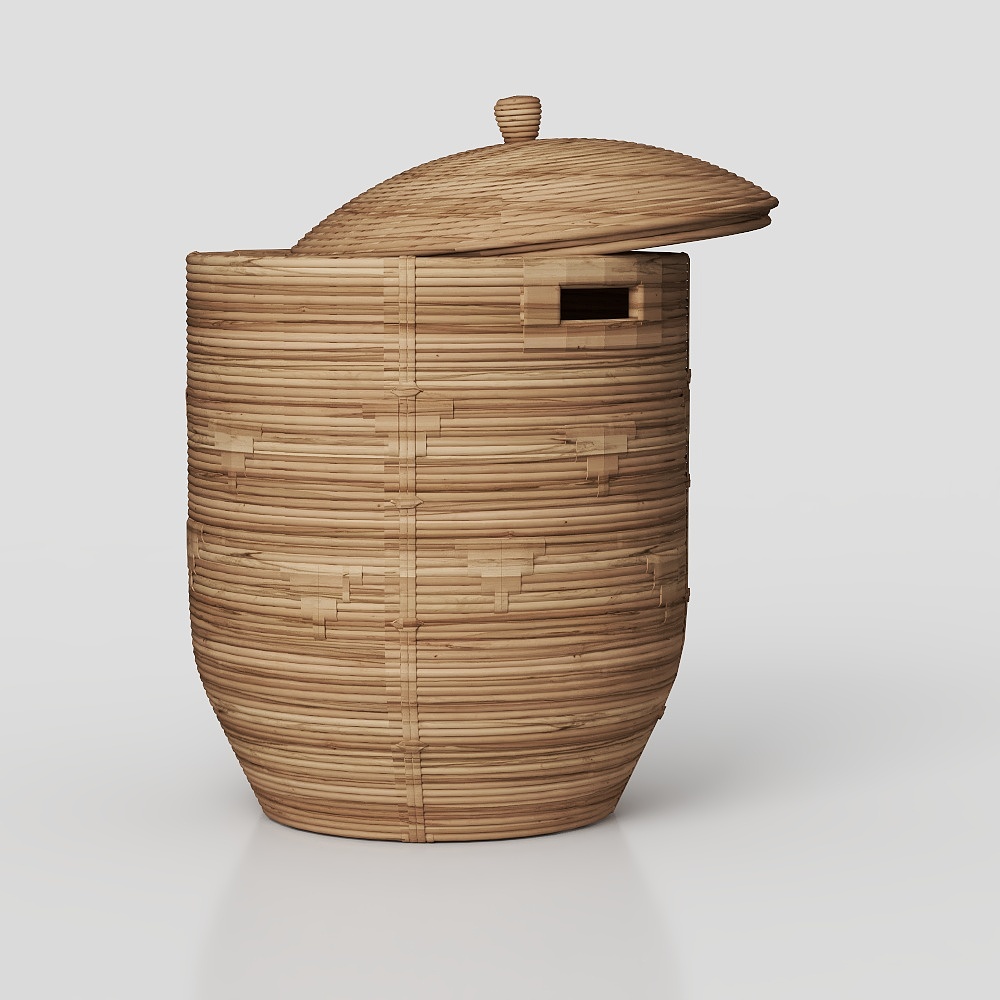 藤编收纳筐  3D模型