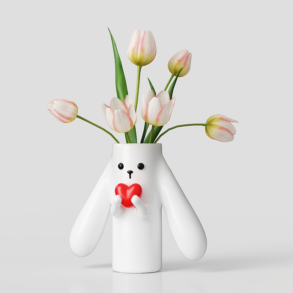 现代卡通花瓶  3D模型