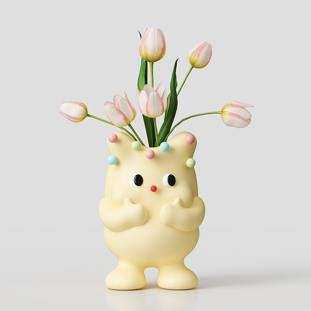 现代卡通花瓶  3D模型
