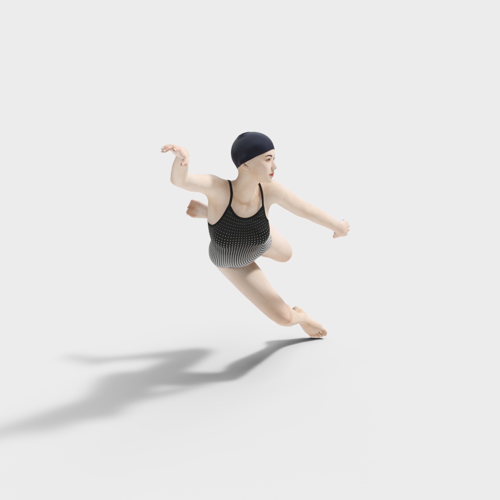 游泳的女人3D模型