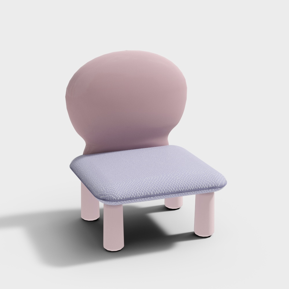 现代奶油儿童椅  3D模型