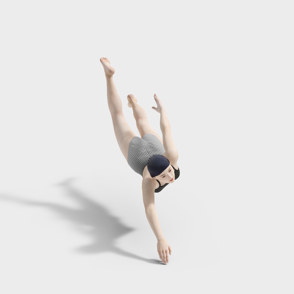 游泳的女人3D模型