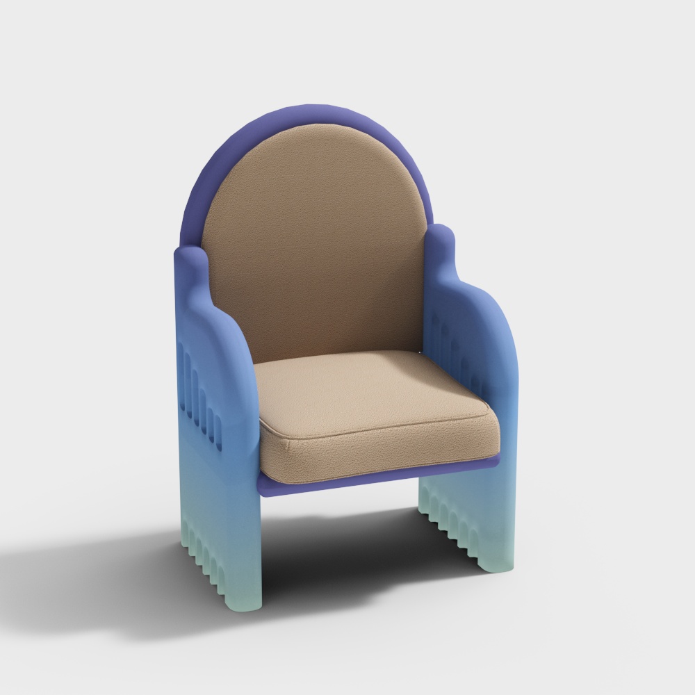 现代奶油儿童椅  3D模型