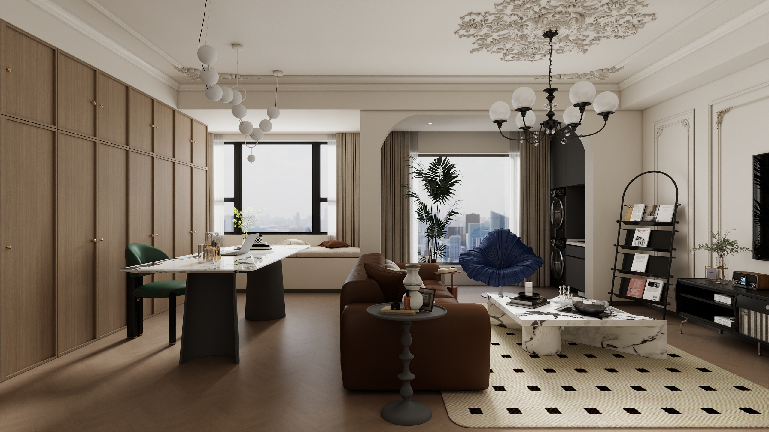 Jerry-空间设计-法式中古风装修效果图