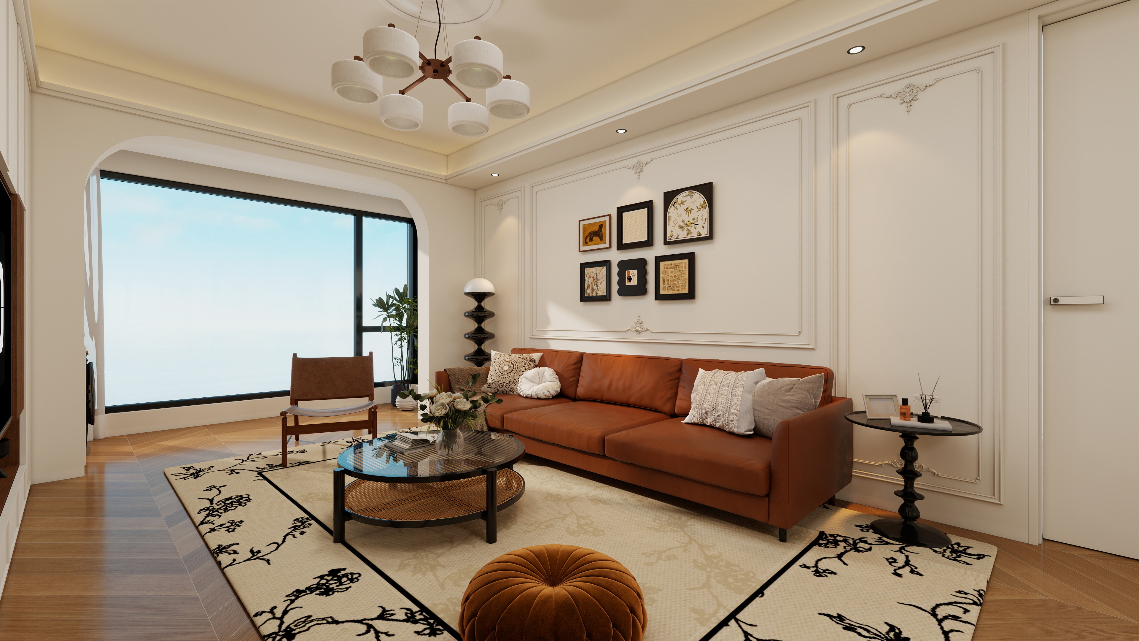 果乐设计-132方法式奶油风格三居室装修效果图