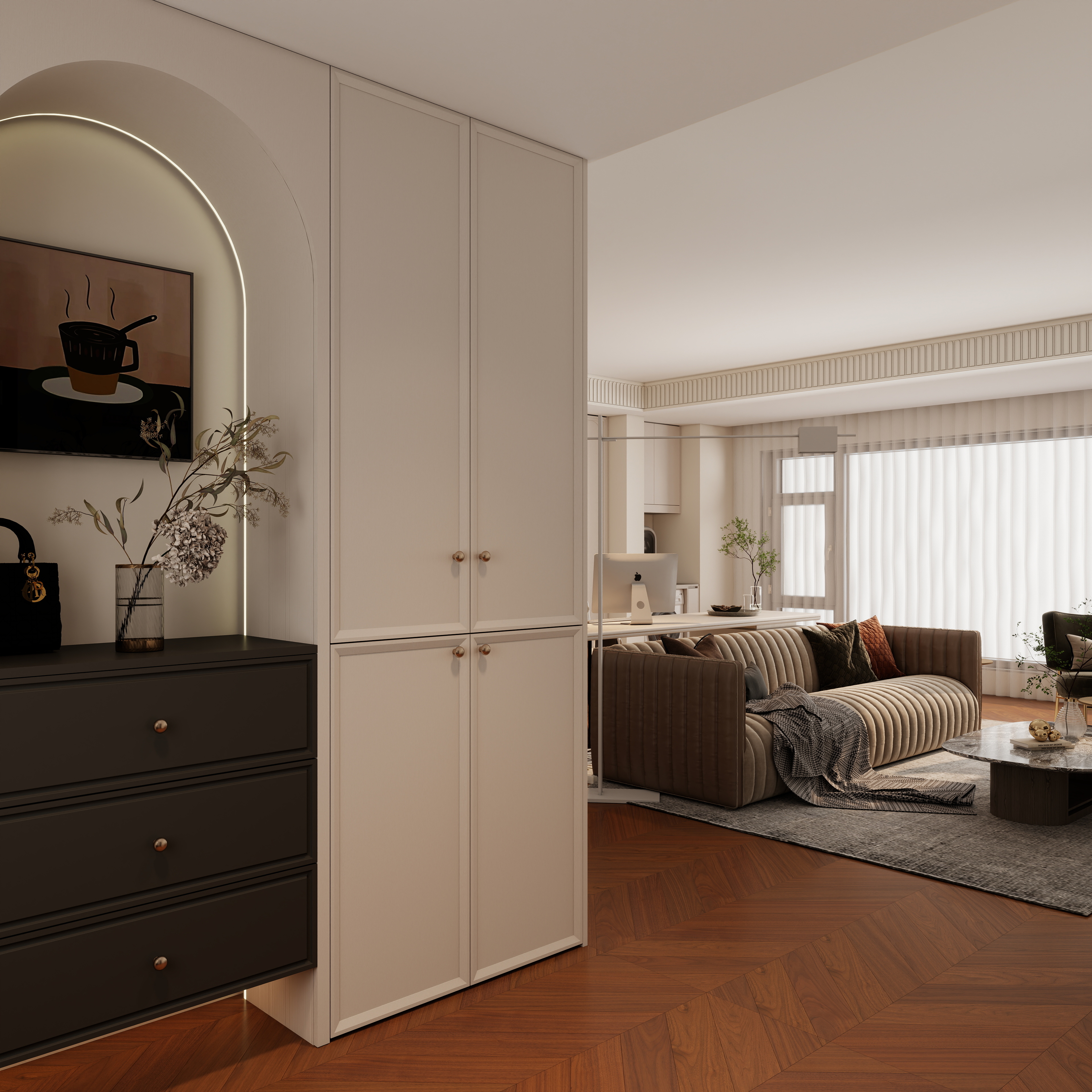 安尼尔家居定制-猫-信达·雁熙雲著简欧110㎡2室装修效果图