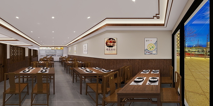 驰中装饰许工-中式餐厅-装修设计方案