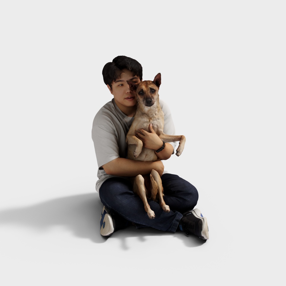 男人-休闲姿势3D模型