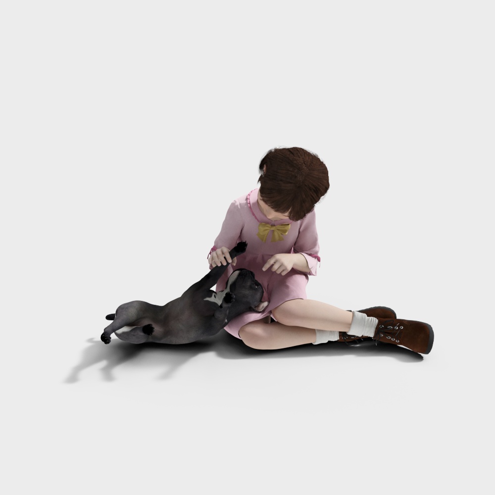 小孩-休闲姿势3D模型