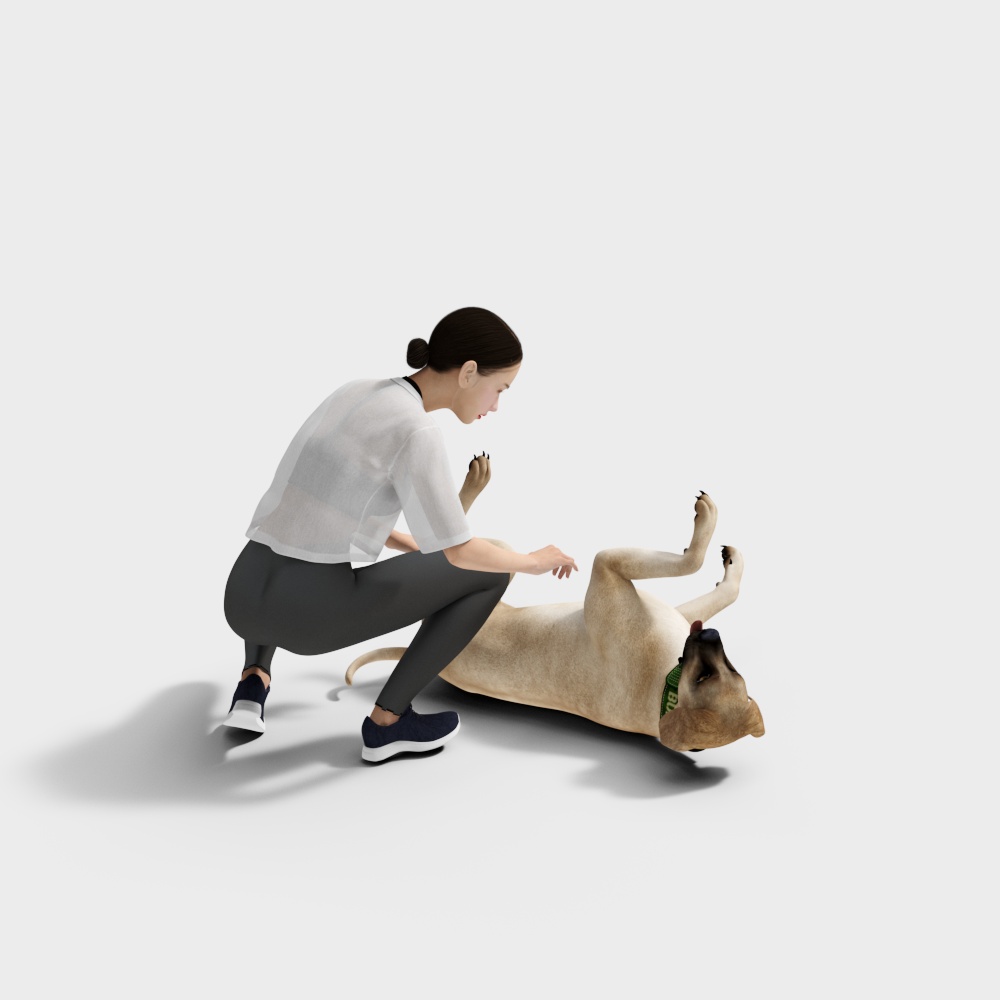 女人-休闲姿势3D模型
