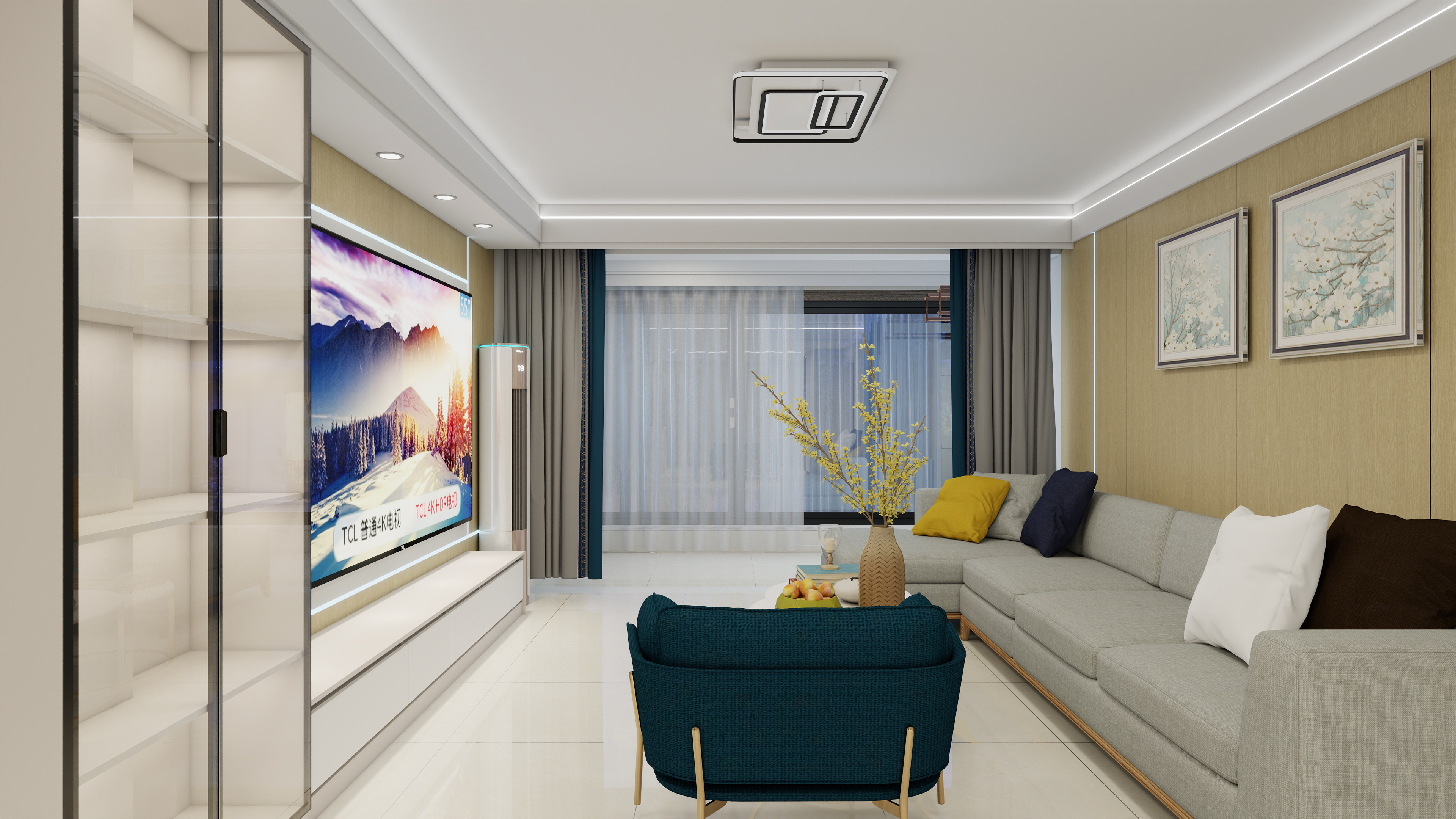 卢长婷-现代简约130㎡3室-装修设计方案