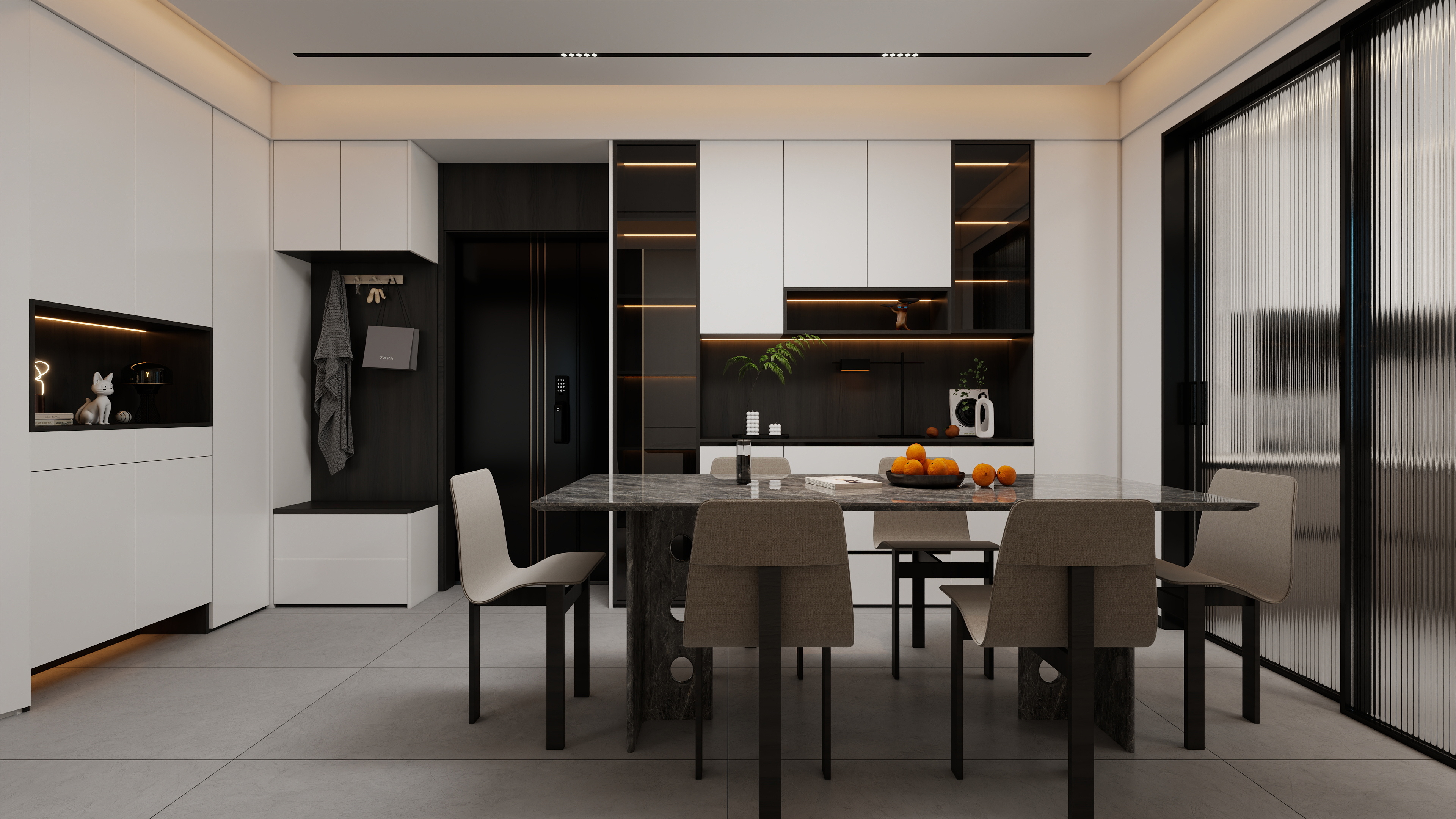 果乐设计-114方意式极简风格三居室装修效果图