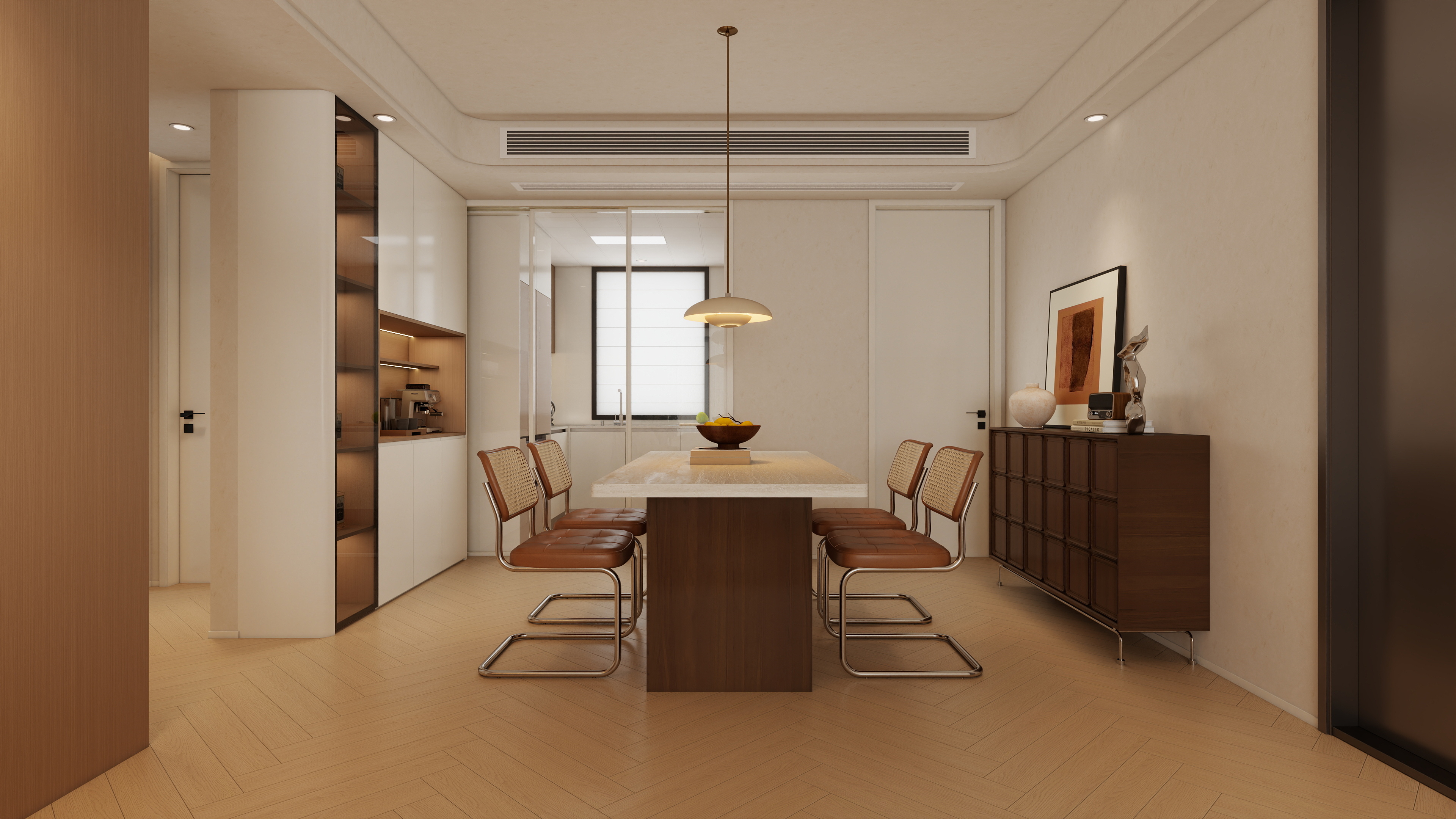 孙有权-『星霜荏苒』126平丨奶油中古风三居装修效果图