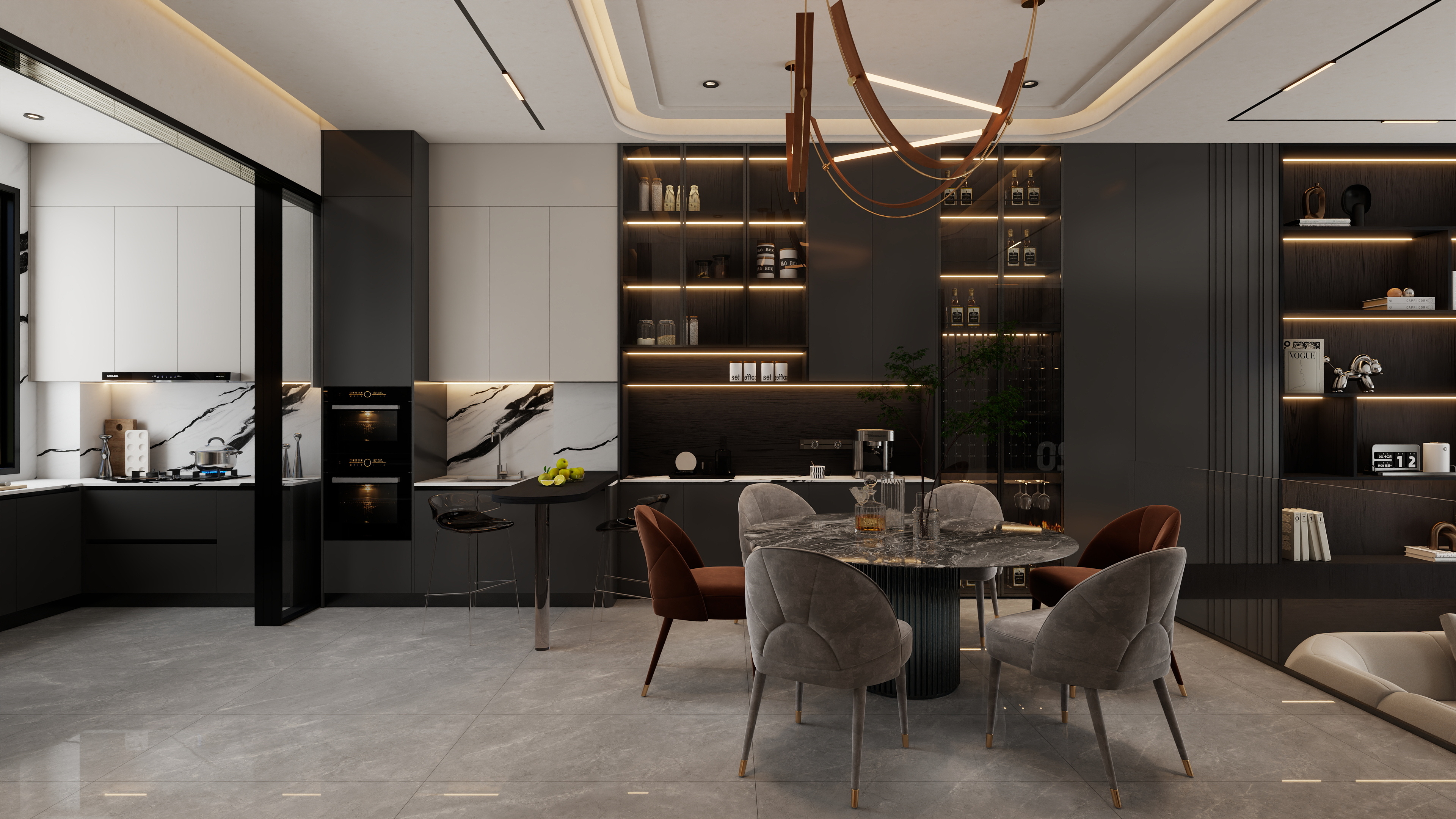 孙有权-『龙驹凤雏』100平丨意式轻奢跃层别墅装修效果图