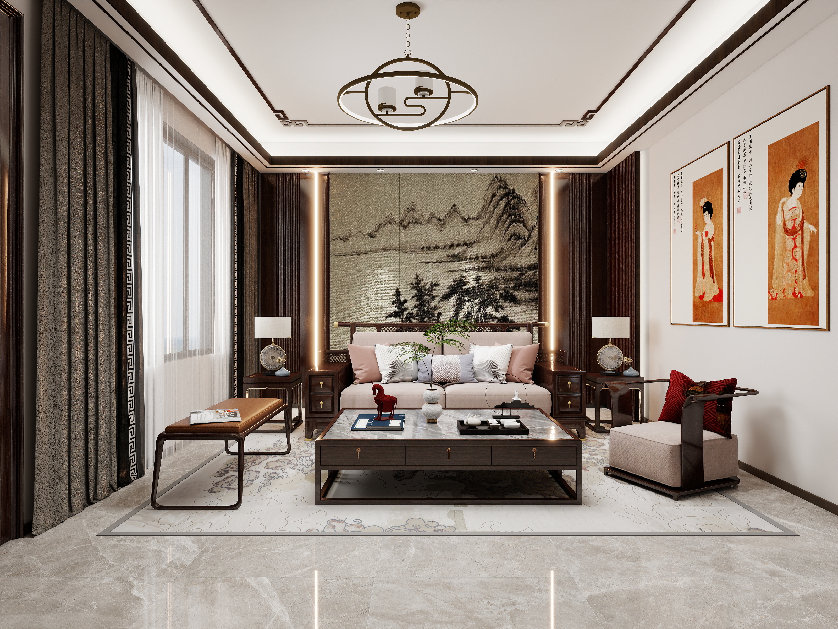 张旭-中式别墅-装修设计方案