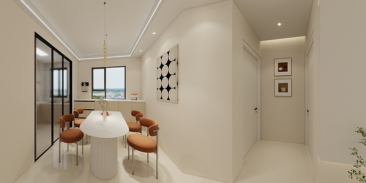 刘晋琴-中海国际社区现代简约93㎡3室-装修设计方案