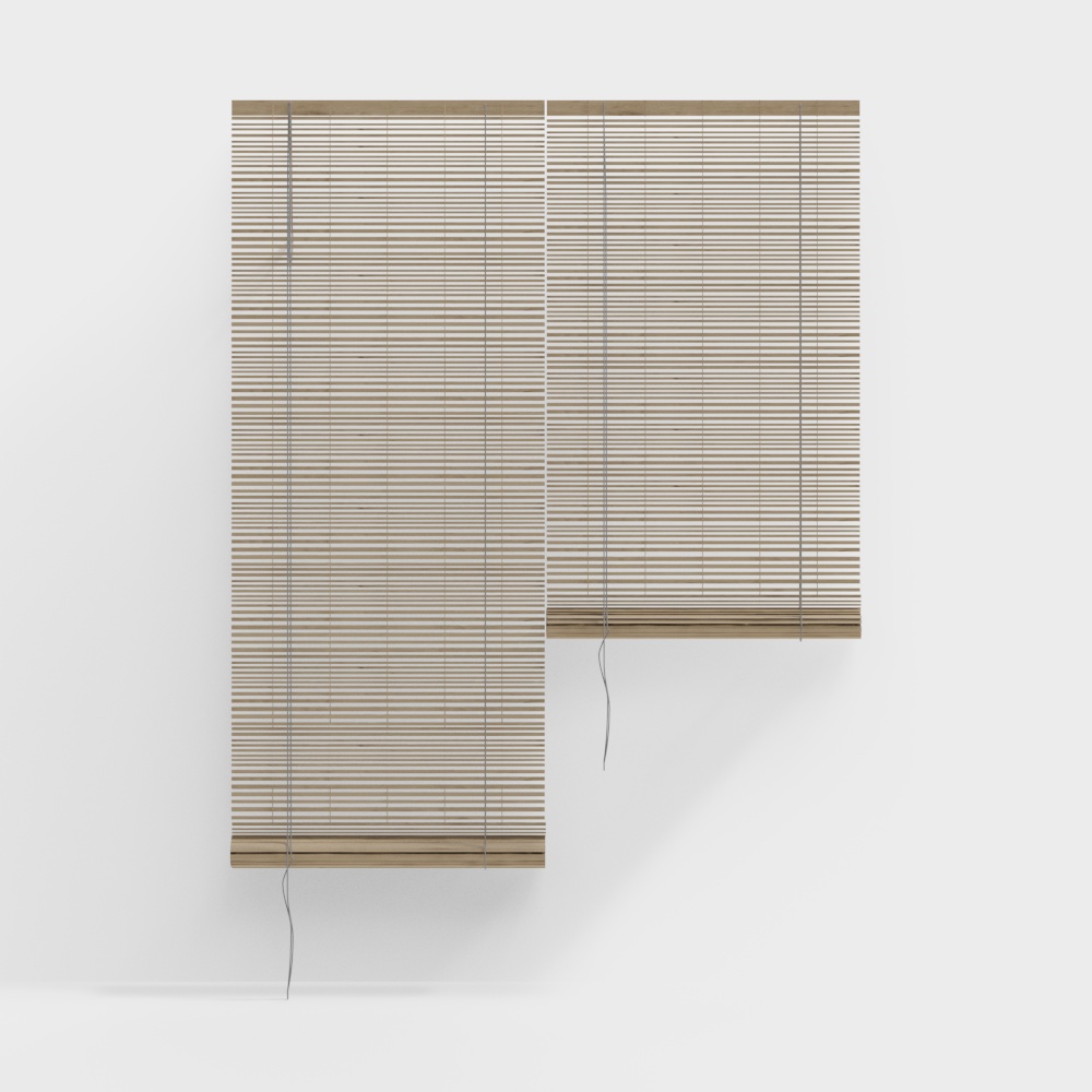 Bamboo Chic Roller Blind with Transparency3D模型