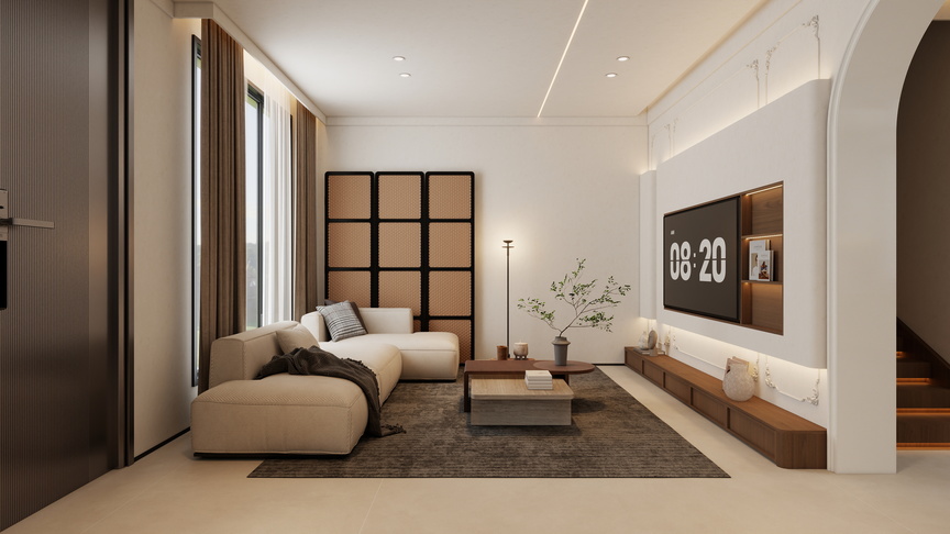孙有权-『2025-6』200平丨中古风别墅三居装修效果图
