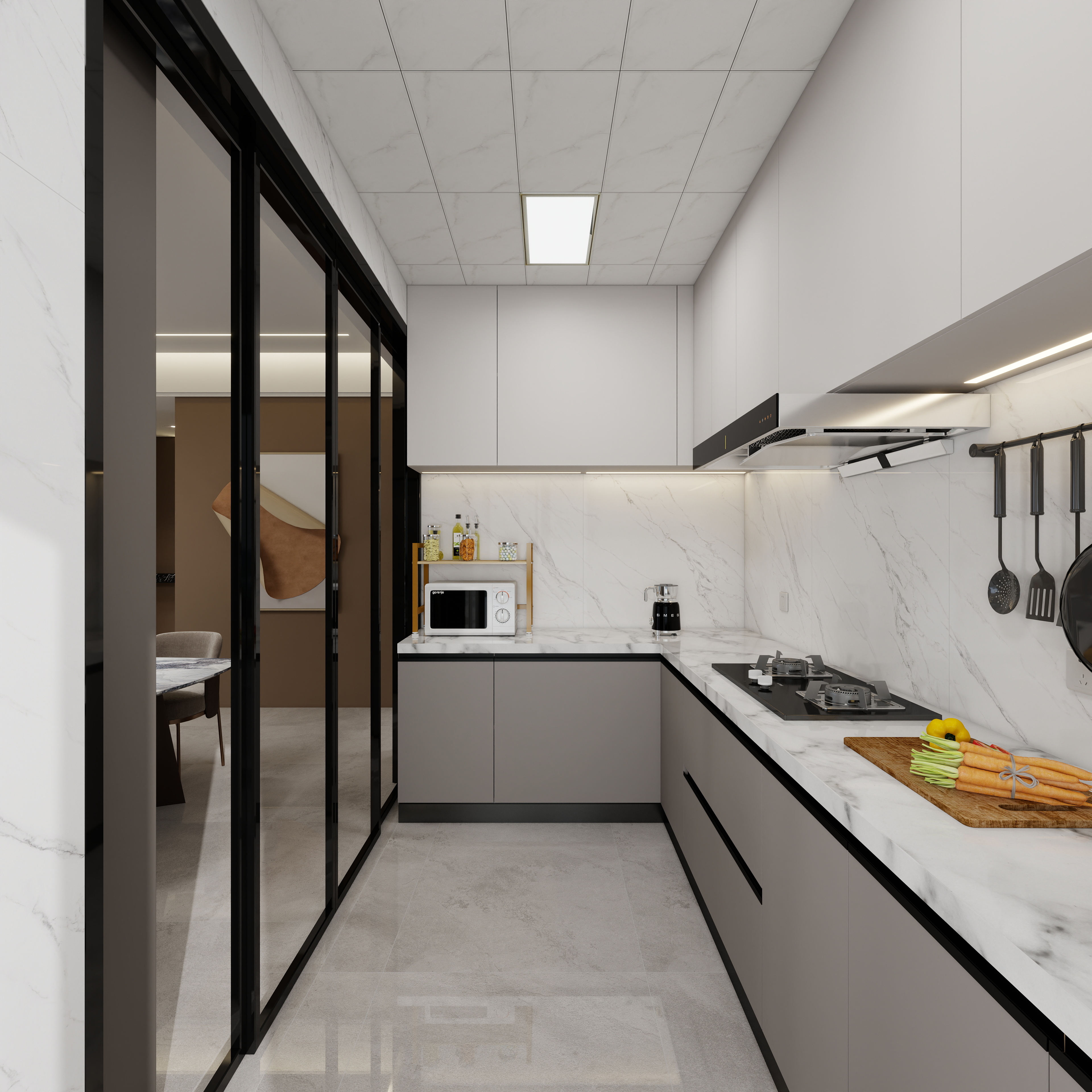 紫雪花恩-轻奢143㎡4室装修效果图