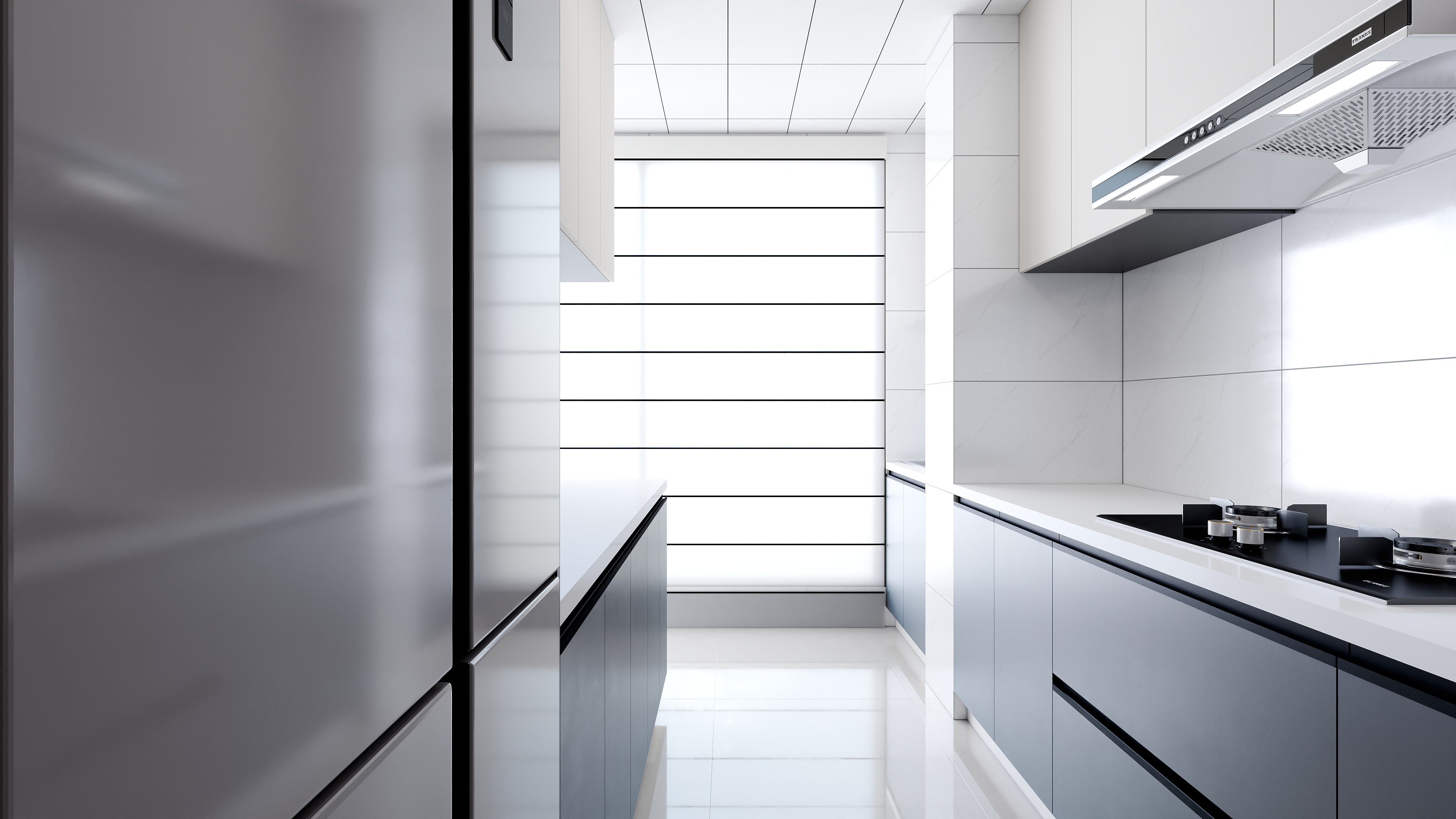 一墨行空-152㎡4室大平层黑白灰经典装修效果图