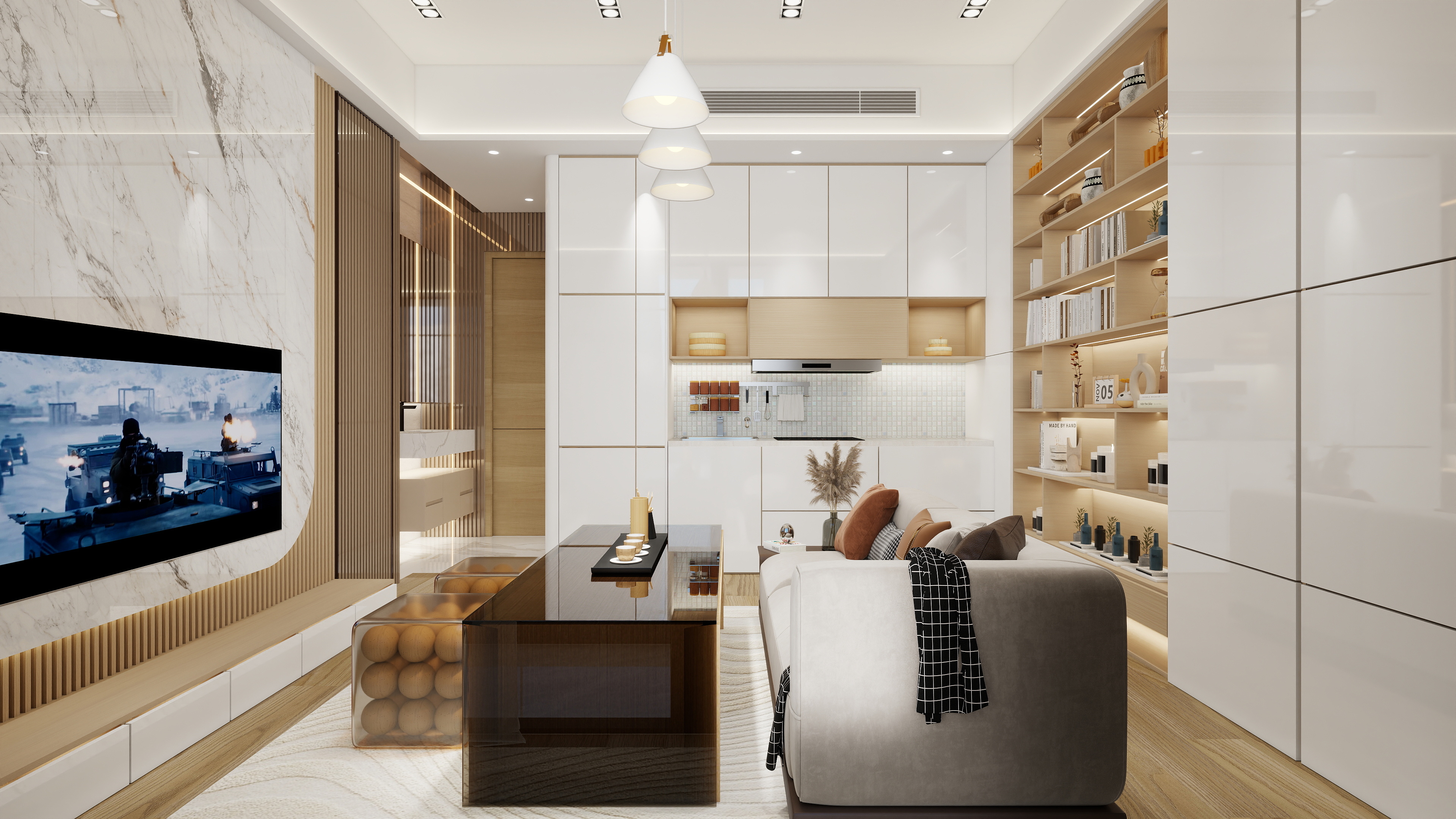 廸偉-海茵莊園现代简约53㎡2室-装修设计方案